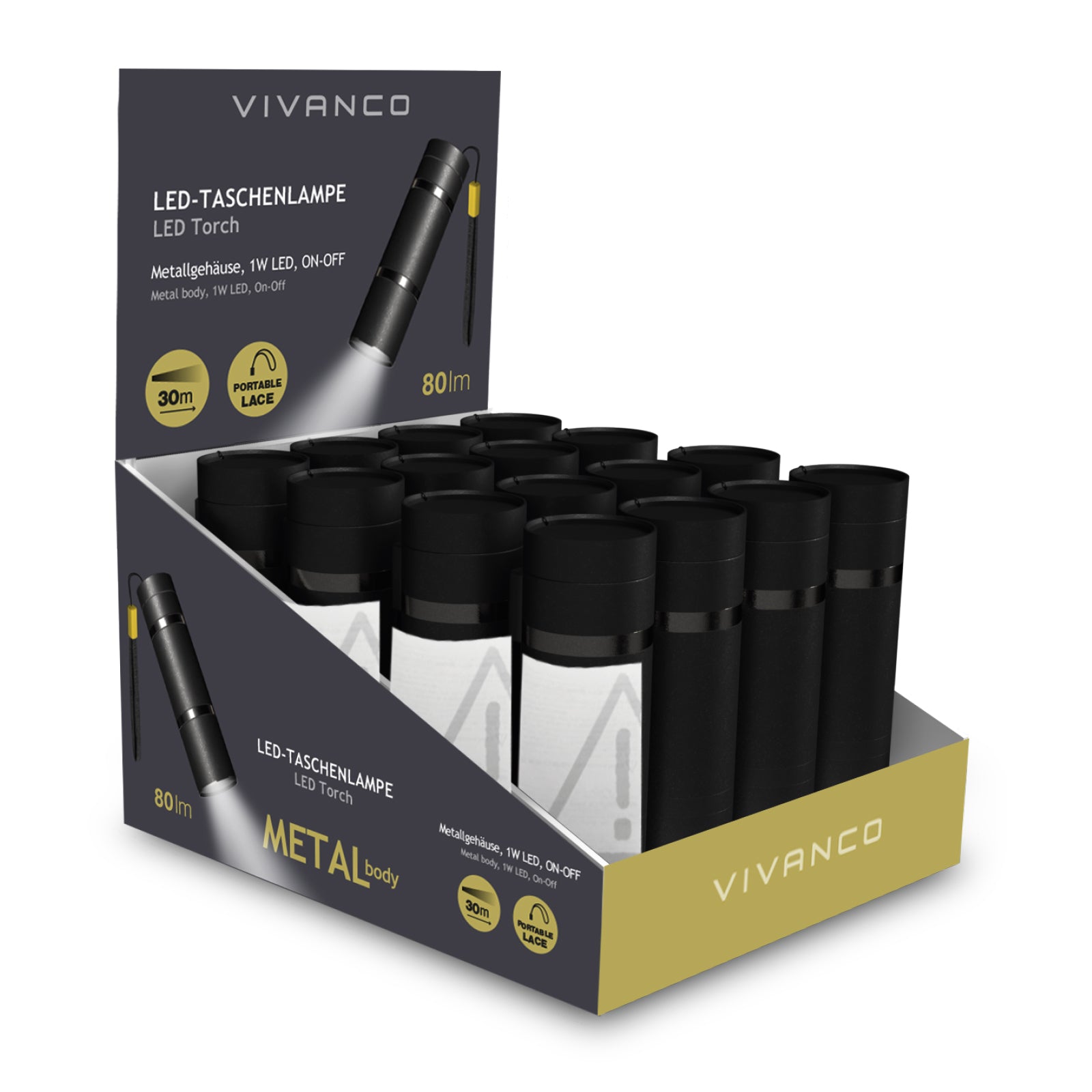 Torcia LED 80 lumen – Compatta e con corpo in metallo