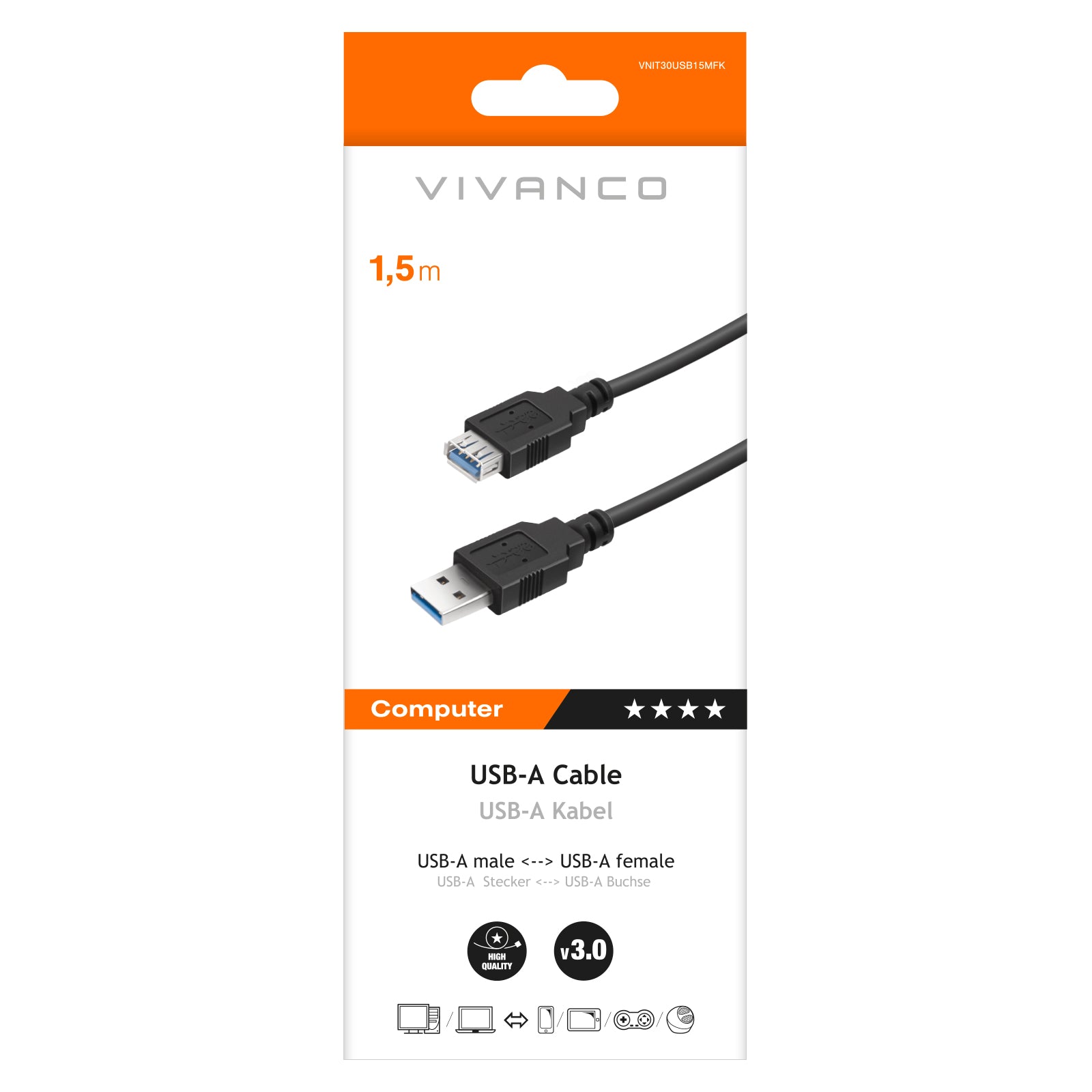 Cavo USB-A 3.0, 1,5m