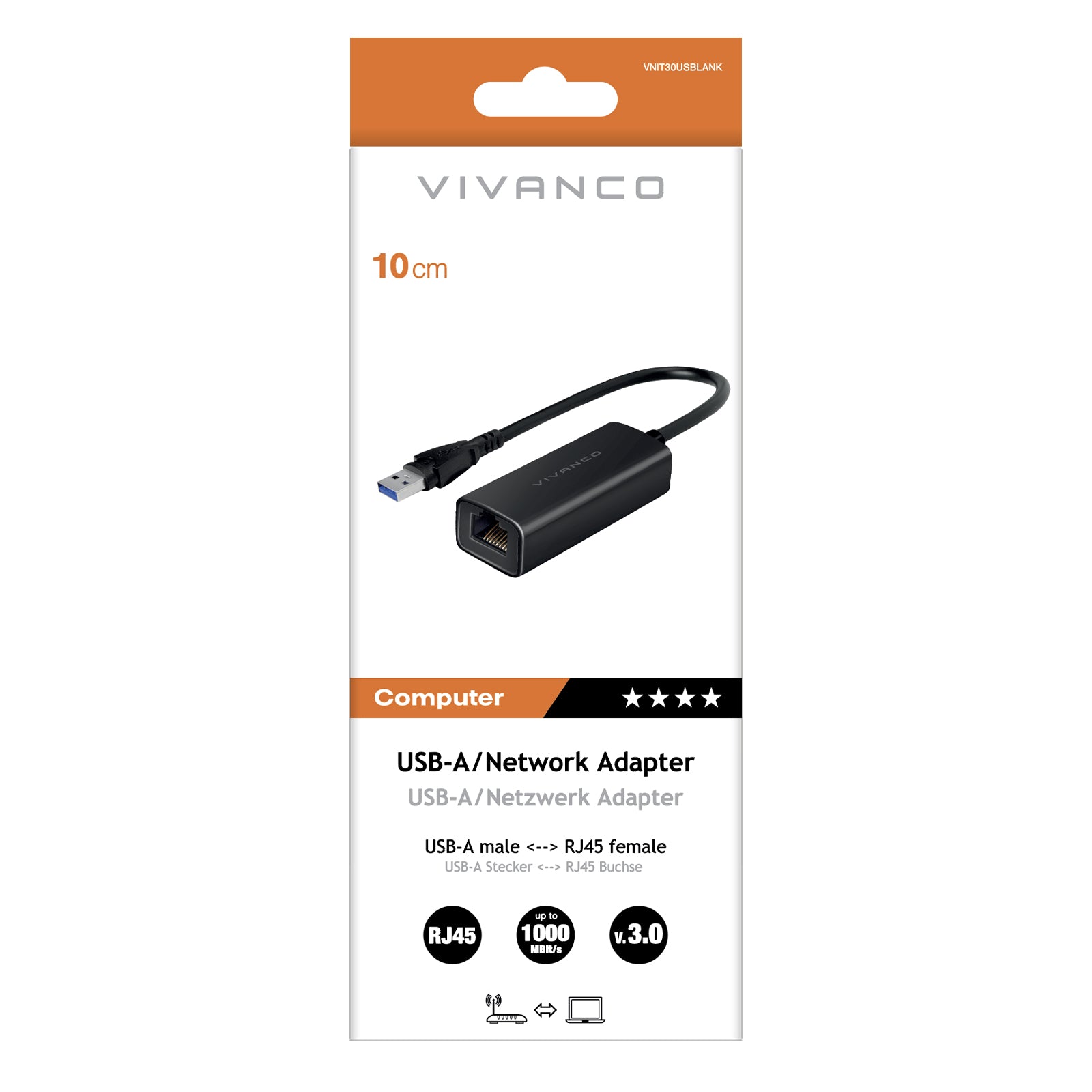 Adattatore lan USB-A 3.0 0,10m connessione veloce e stabile
