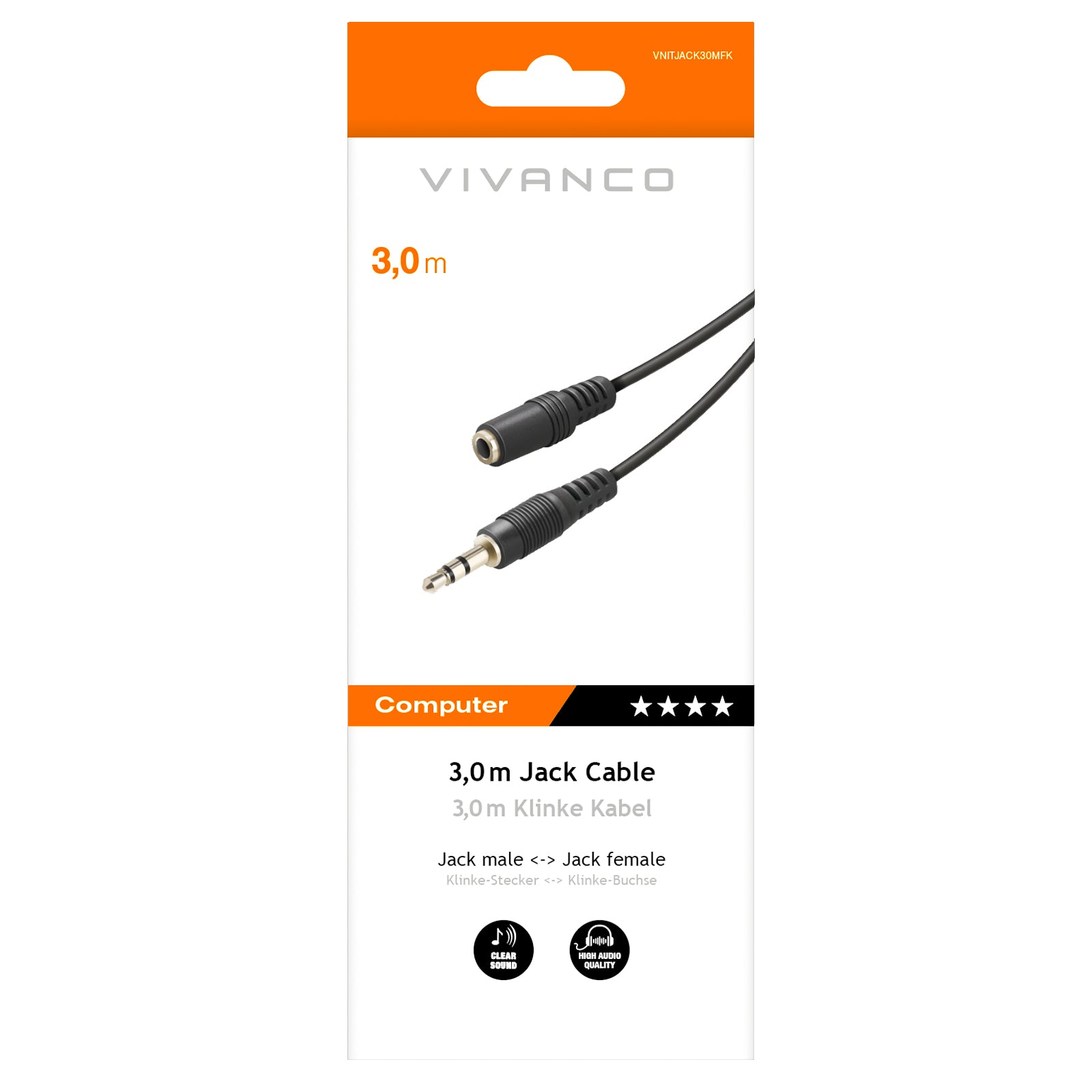 Câble audio jack 3,5 mm, 3 m,