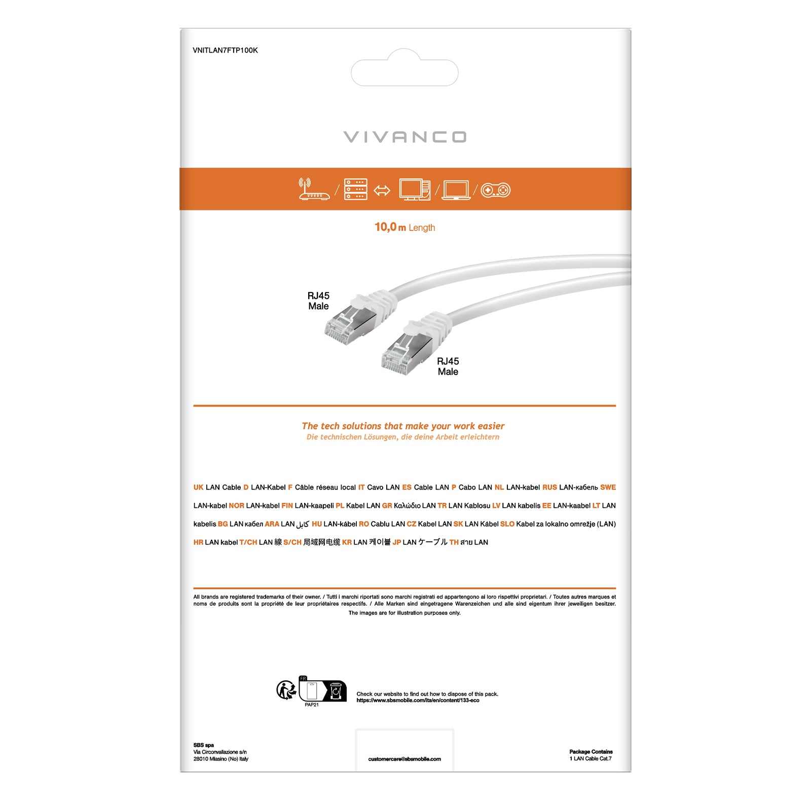 Cavo di rete S/FTP CAT 7