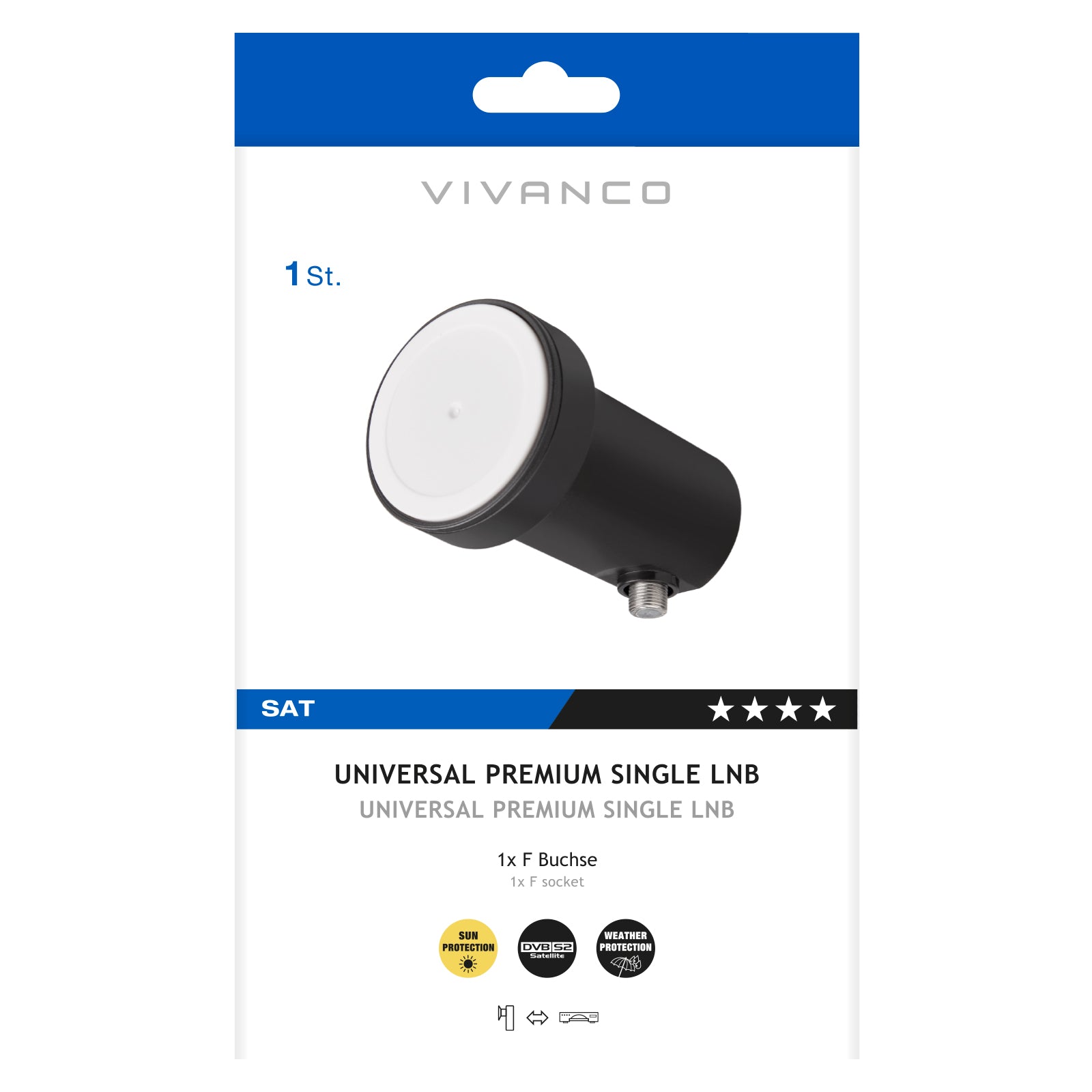 LNB universale per parabola con supporto 40 mm