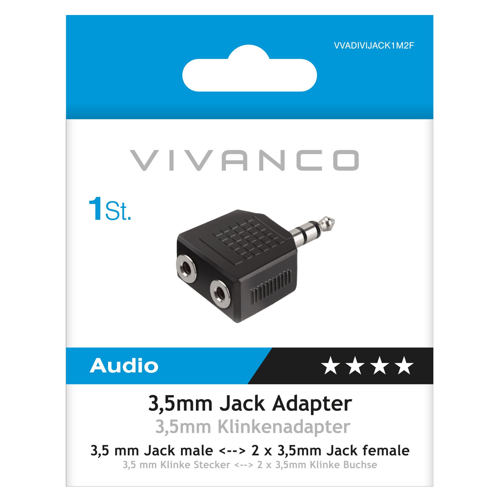 Sdoppiatore audio Jack 3,5 mm maschio a 2 femmina