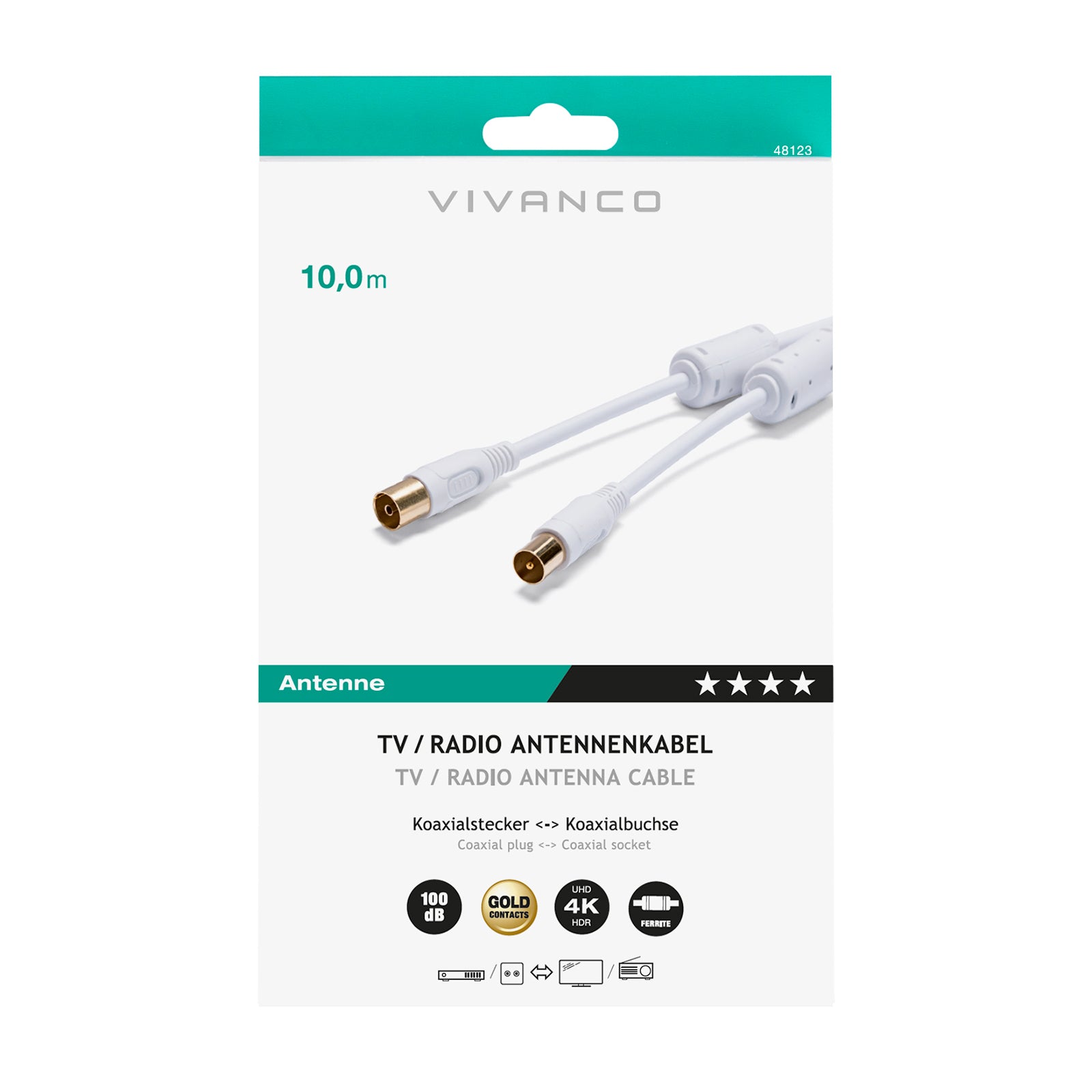 Cavo coassiale per antenna in ferrite, 100dB