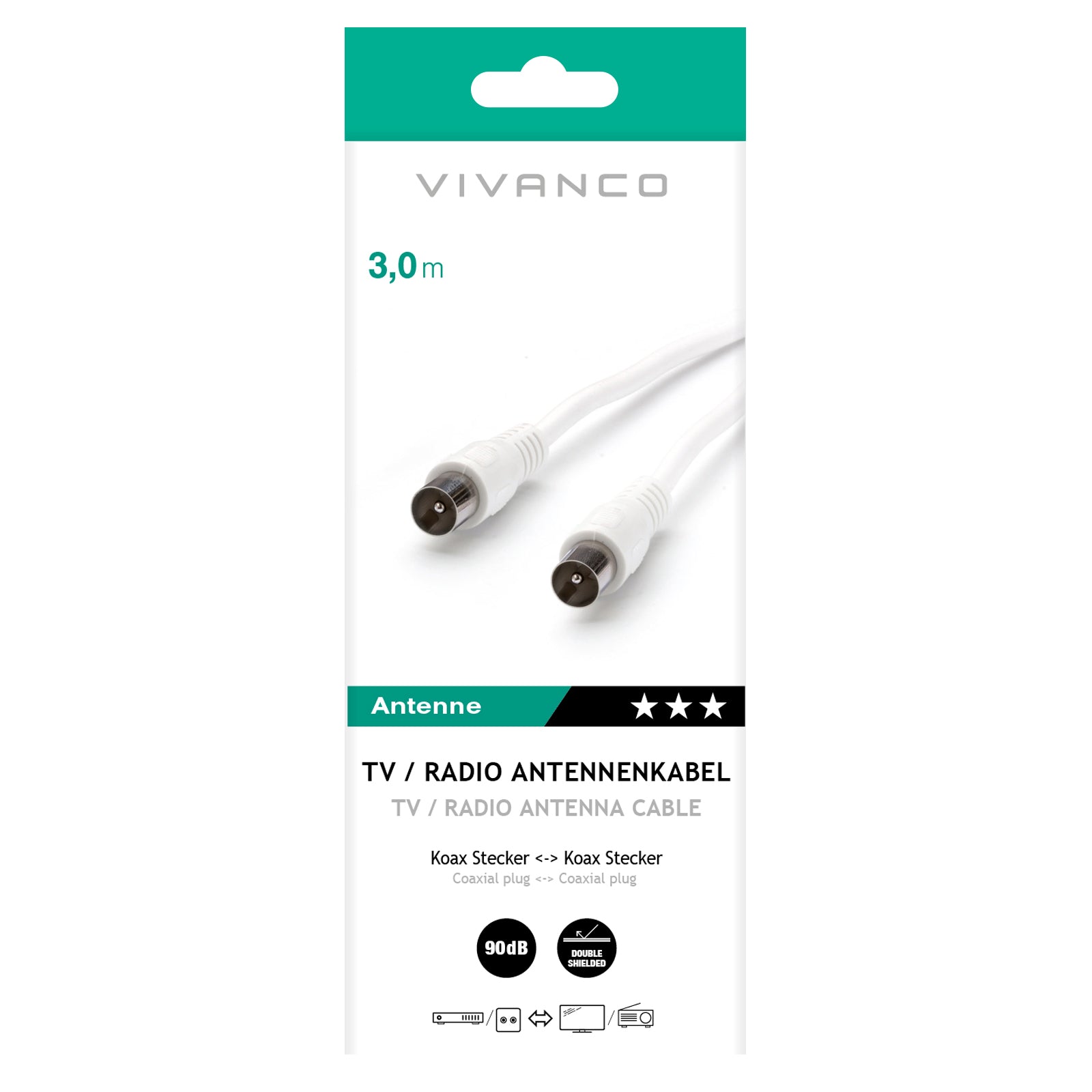 Cavo coassiale per antenna in ferrite, 90dB