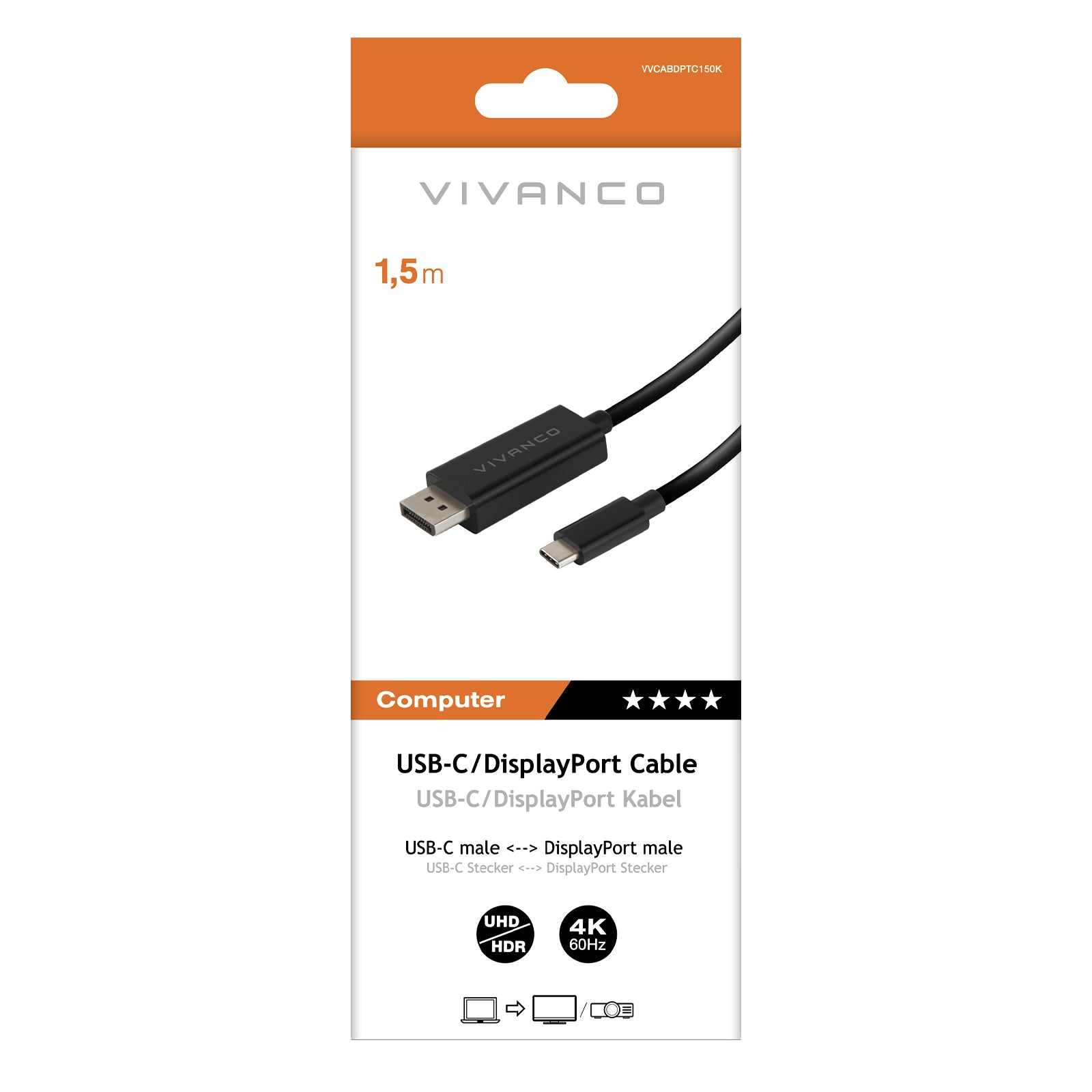 Connessione da USB-C a DisplayPort, 1,5 m