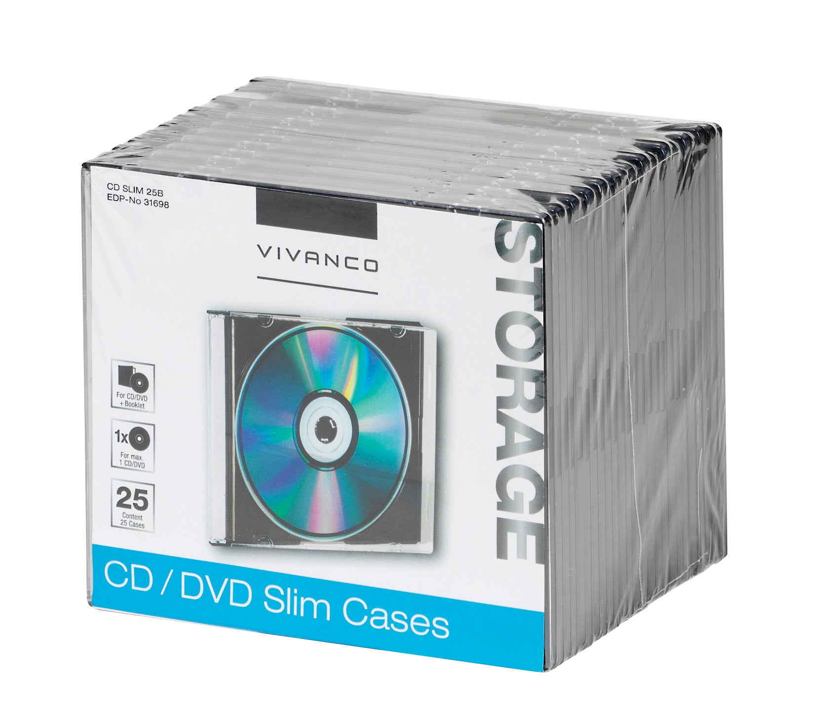 25 custodie sottili per CD/DVD