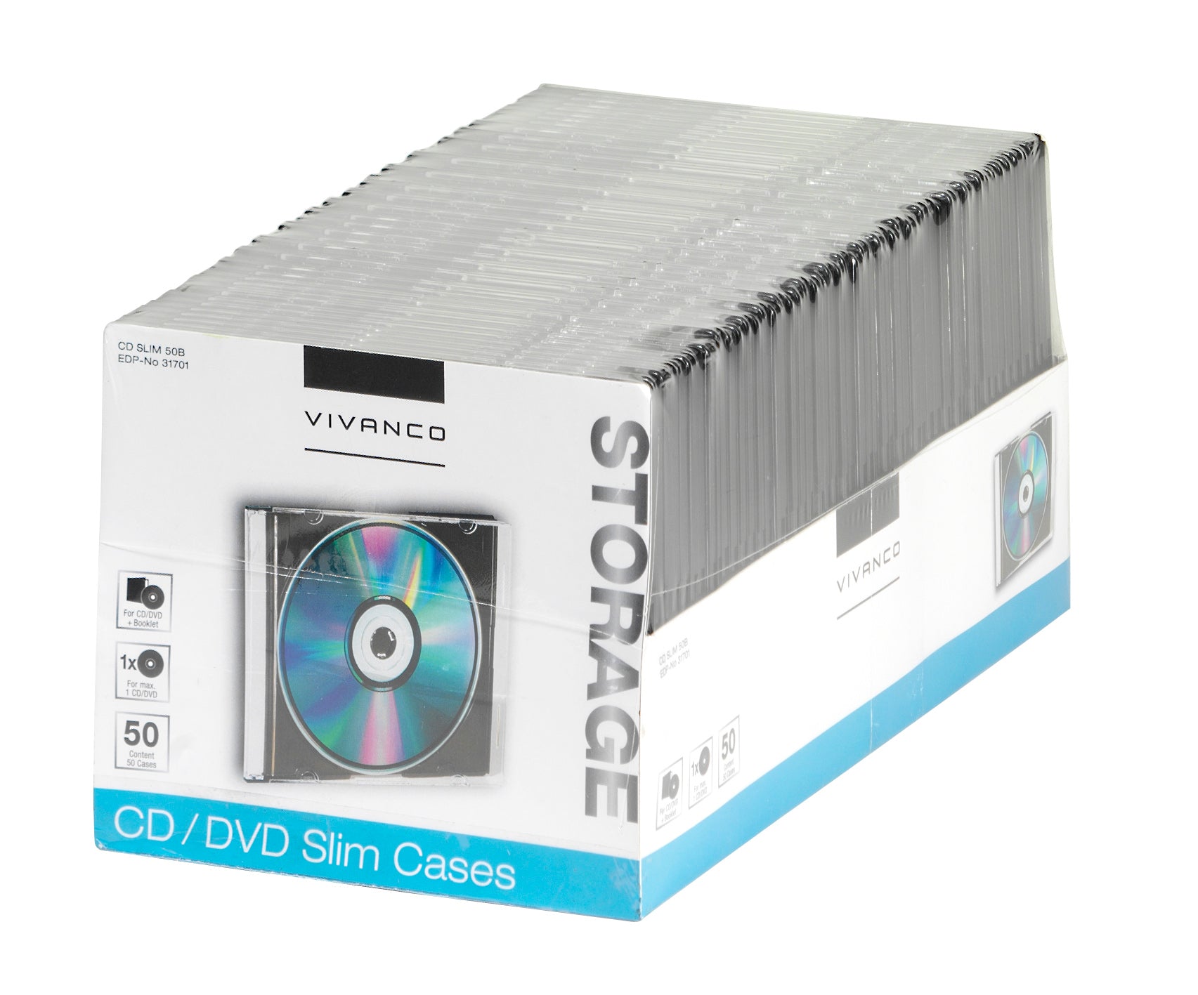 50 custodie sottili per CD/DVD