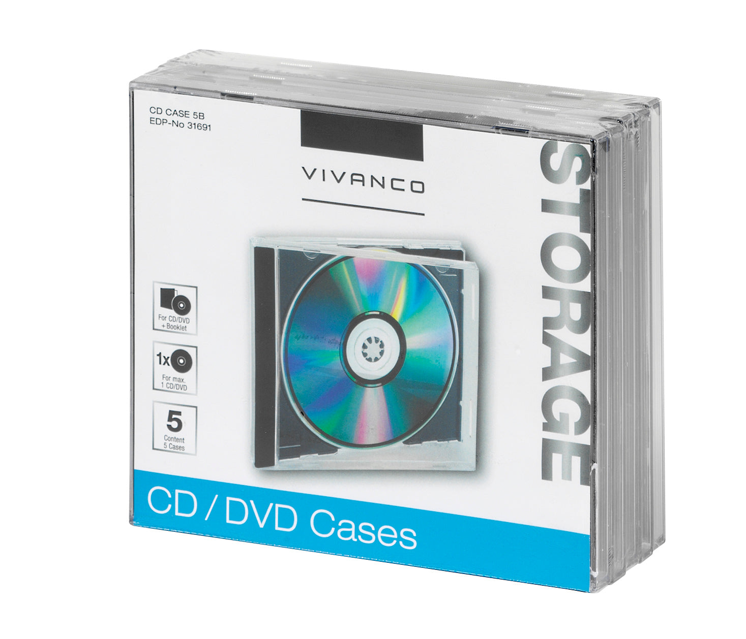 5 custodie sottili per CD/DVD