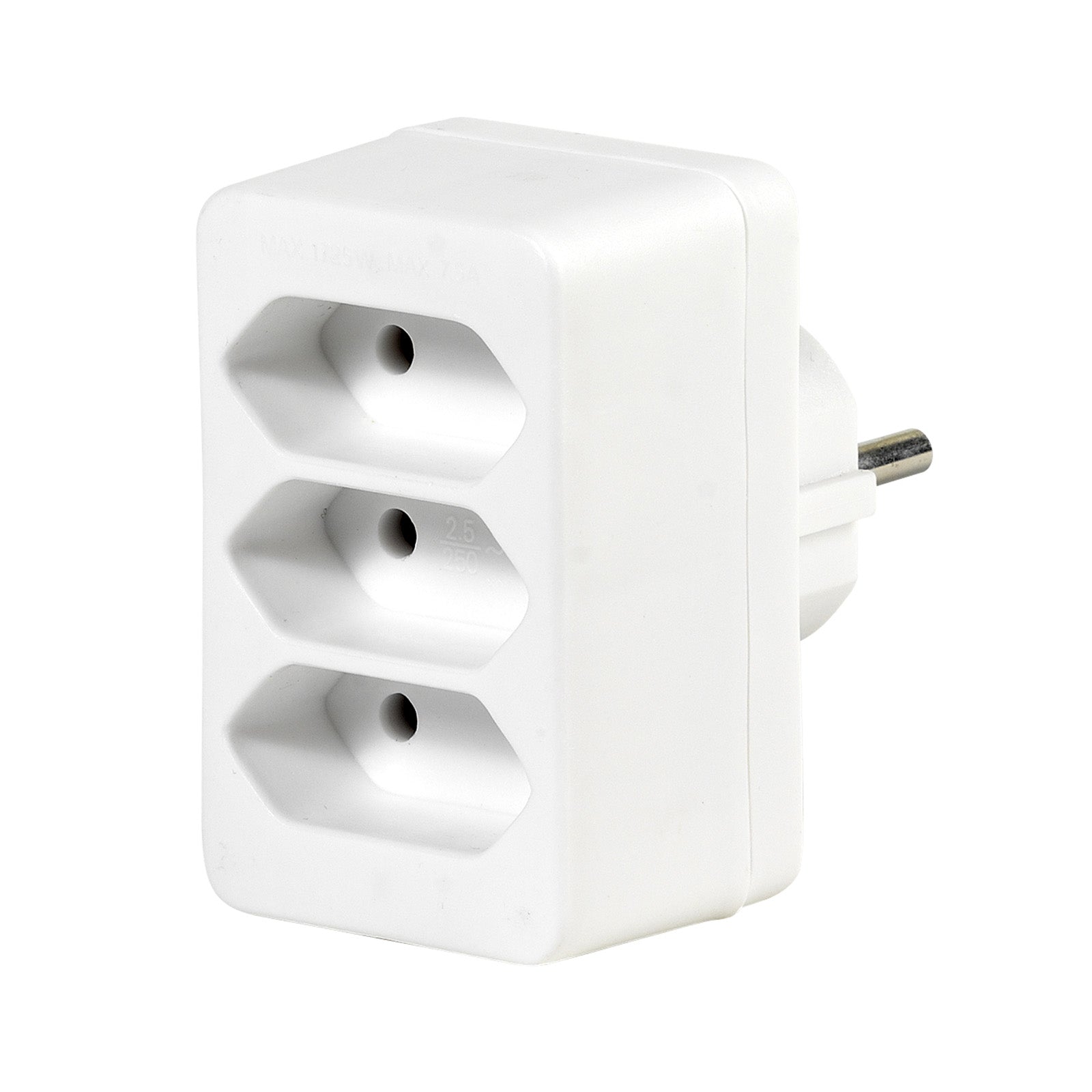 Adattatore presa Schuko a 3 prese europee a 3 vie