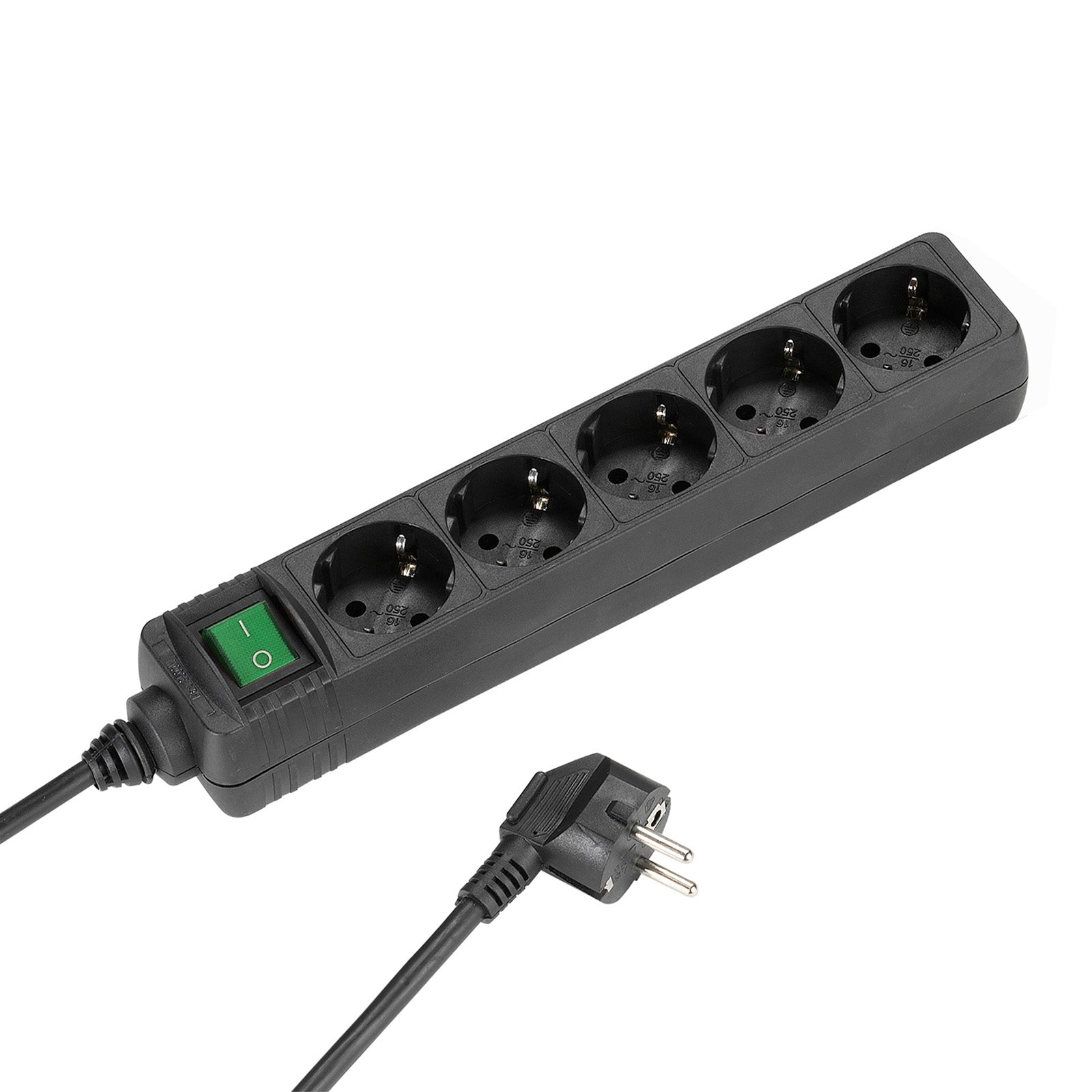 Multipresa a ciabatta con 5 porte Schuko