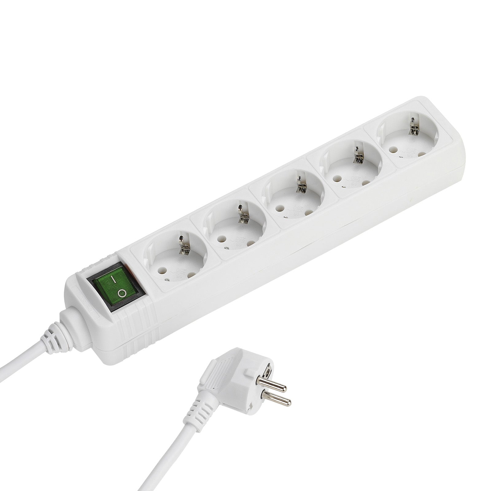 Multipresa a ciabatta con 5 porte Schuko