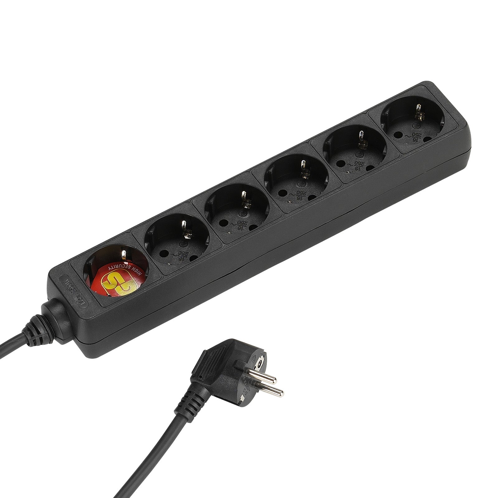 Multipresa a ciabatta con 6 porte Schuko