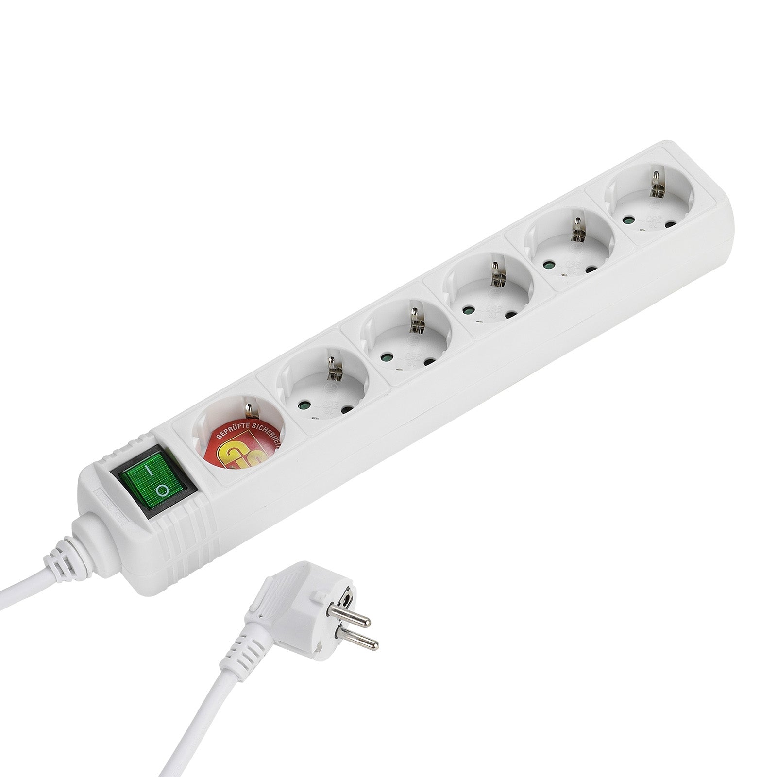 Multipresa a ciabatta con 6 porte Schuko