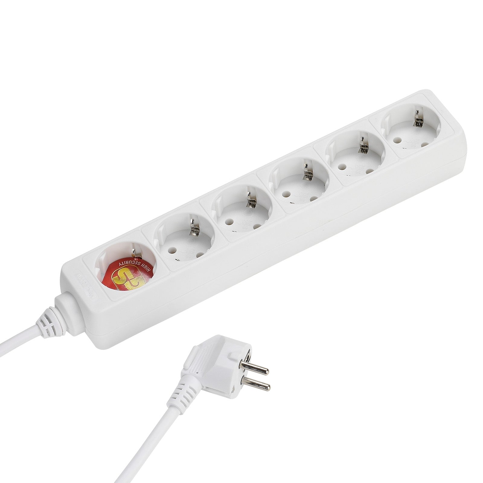 Multipresa a ciabatta con 6 porte Schuko