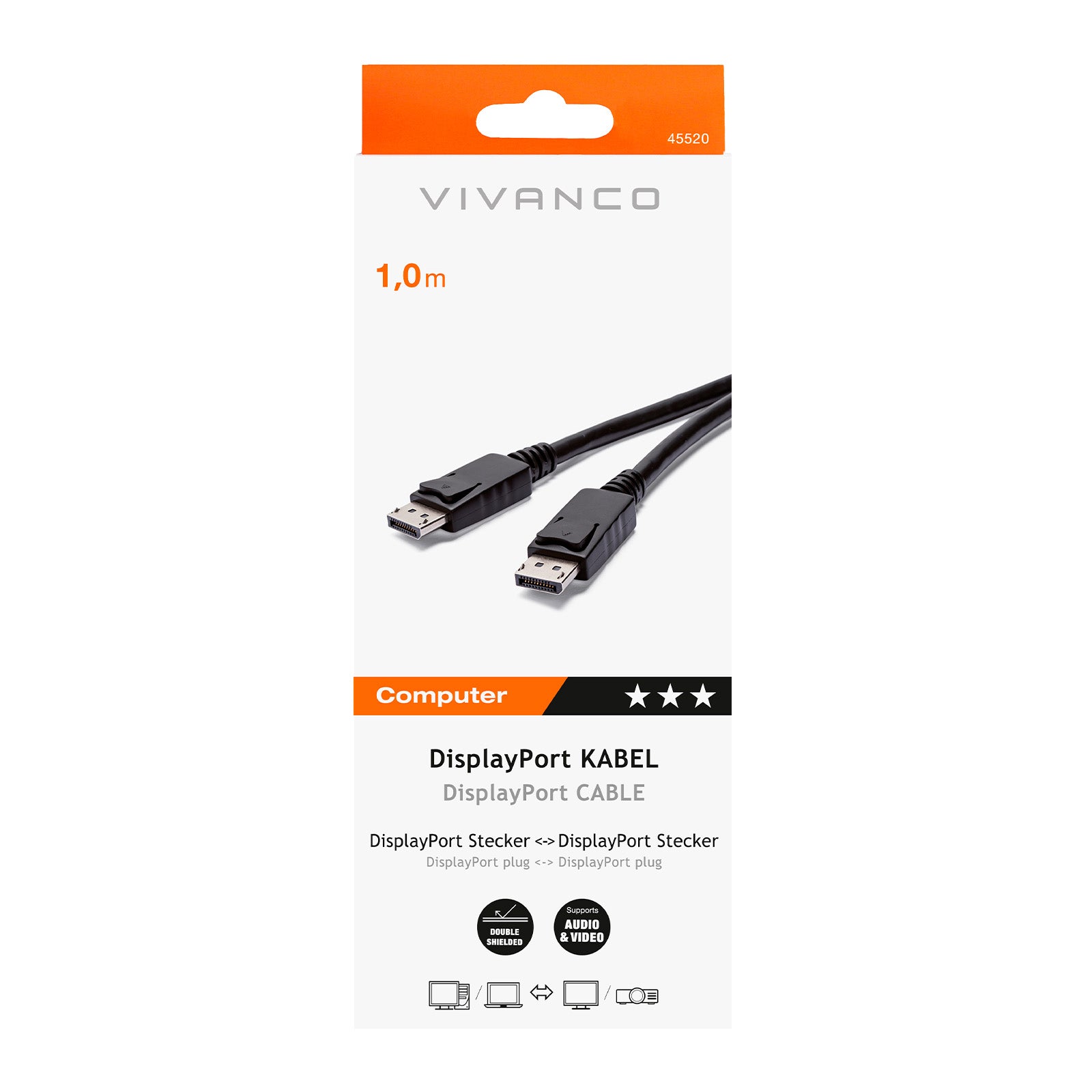 Cavo con 2 DisplayPort maschio-maschio