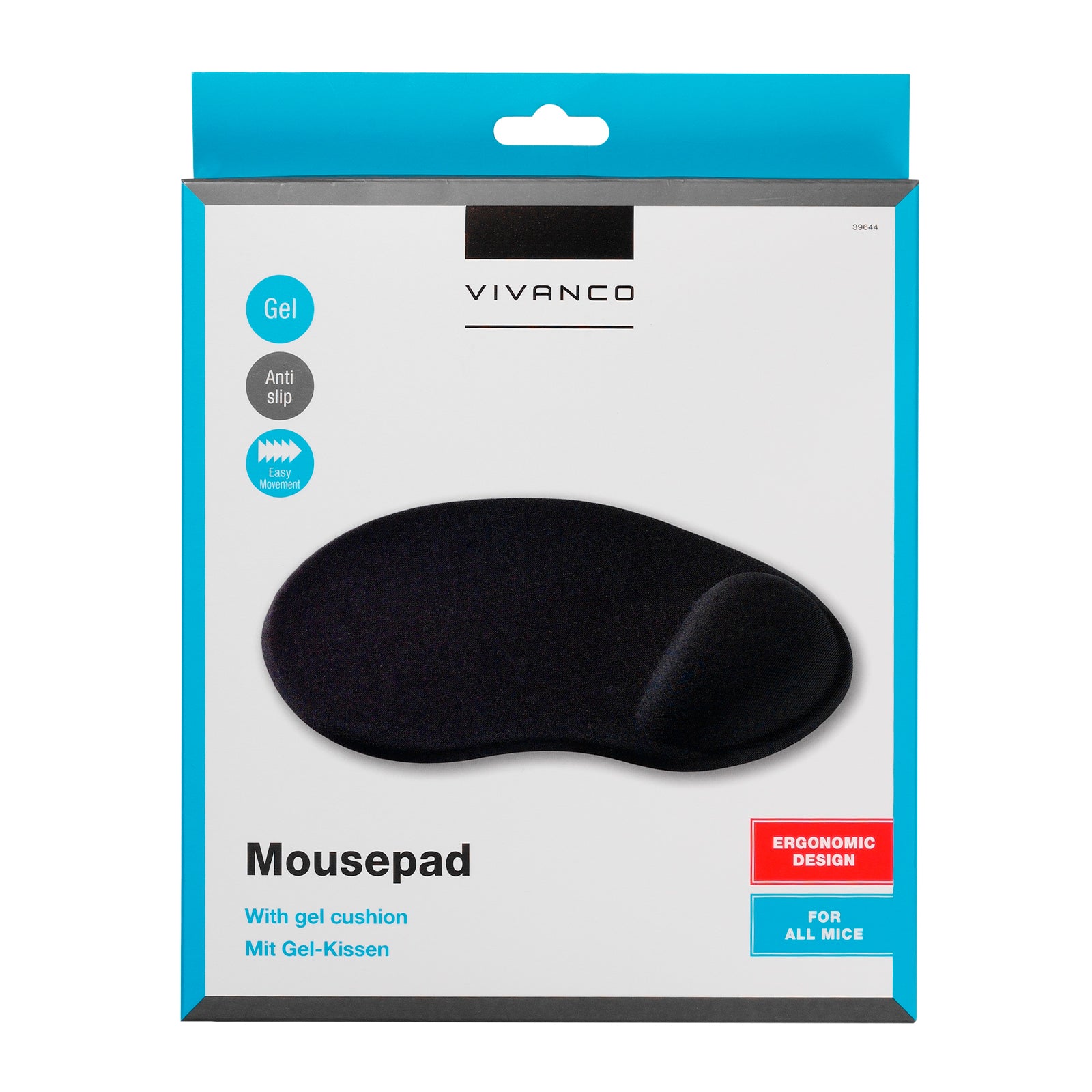 Tappetino per mouse con poggiapolso in gel