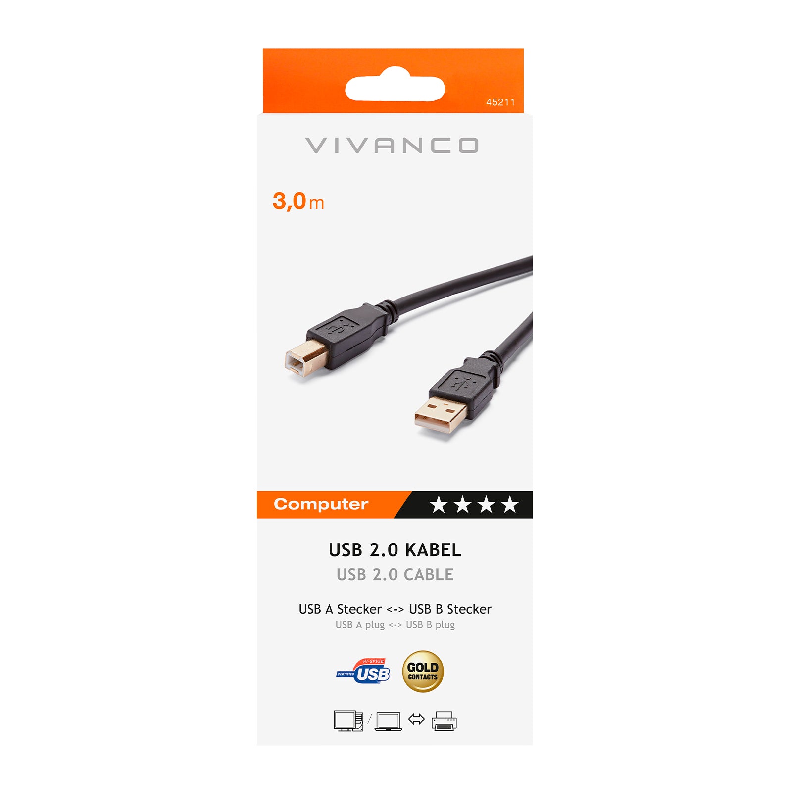 Cavo USB tipo A - USB tipo B