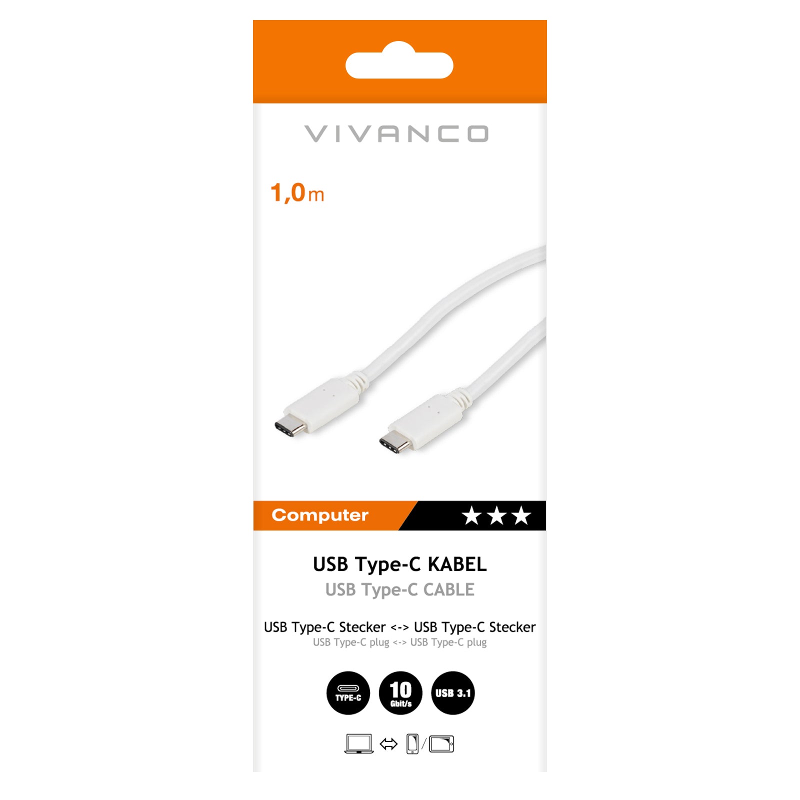 Cavo di collegamento USB 3.1 Type C, 1 m