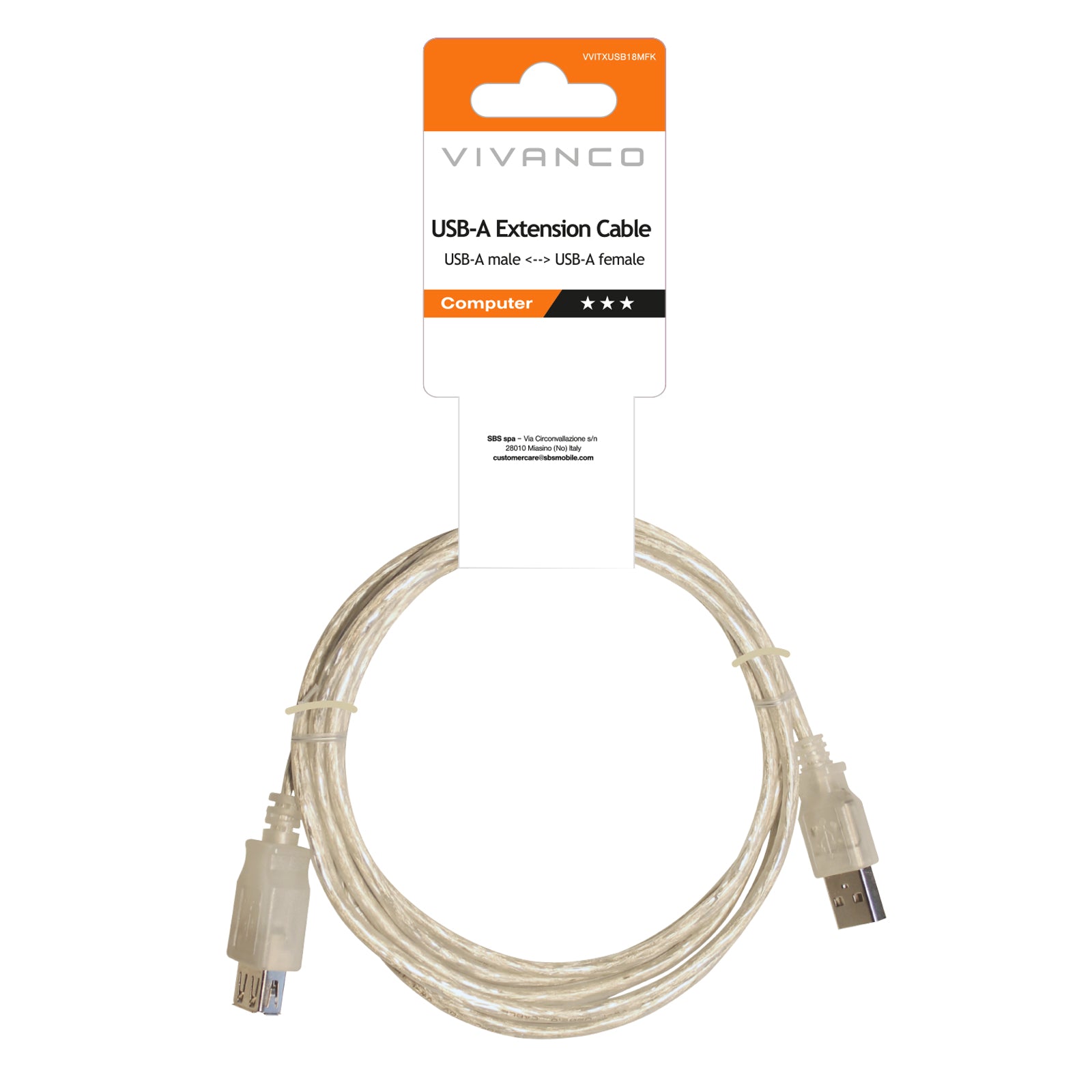 Prolunga USB 2.0 Tipo A maschio - femmina