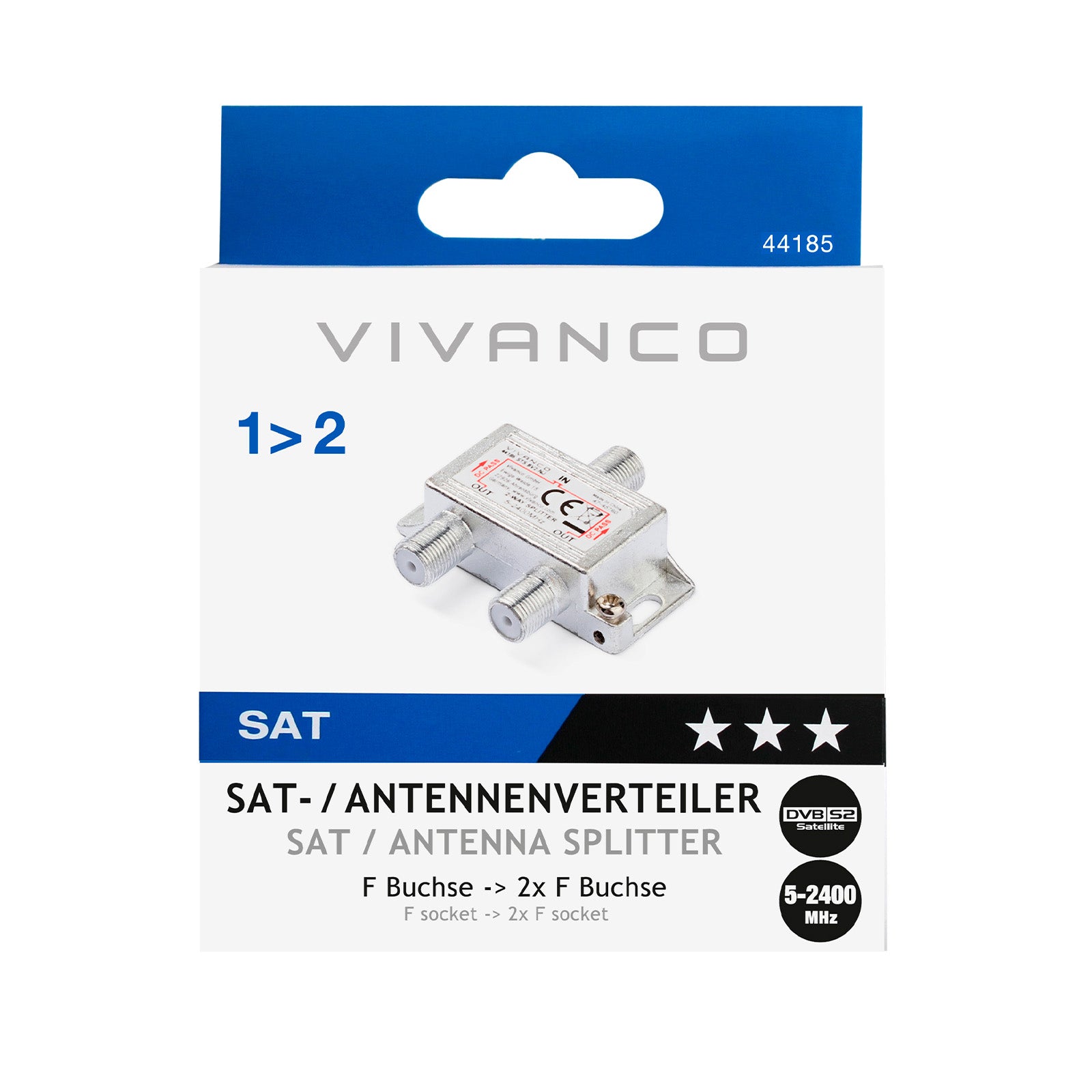 Splitter satellitare Type F 1 input – 2 output