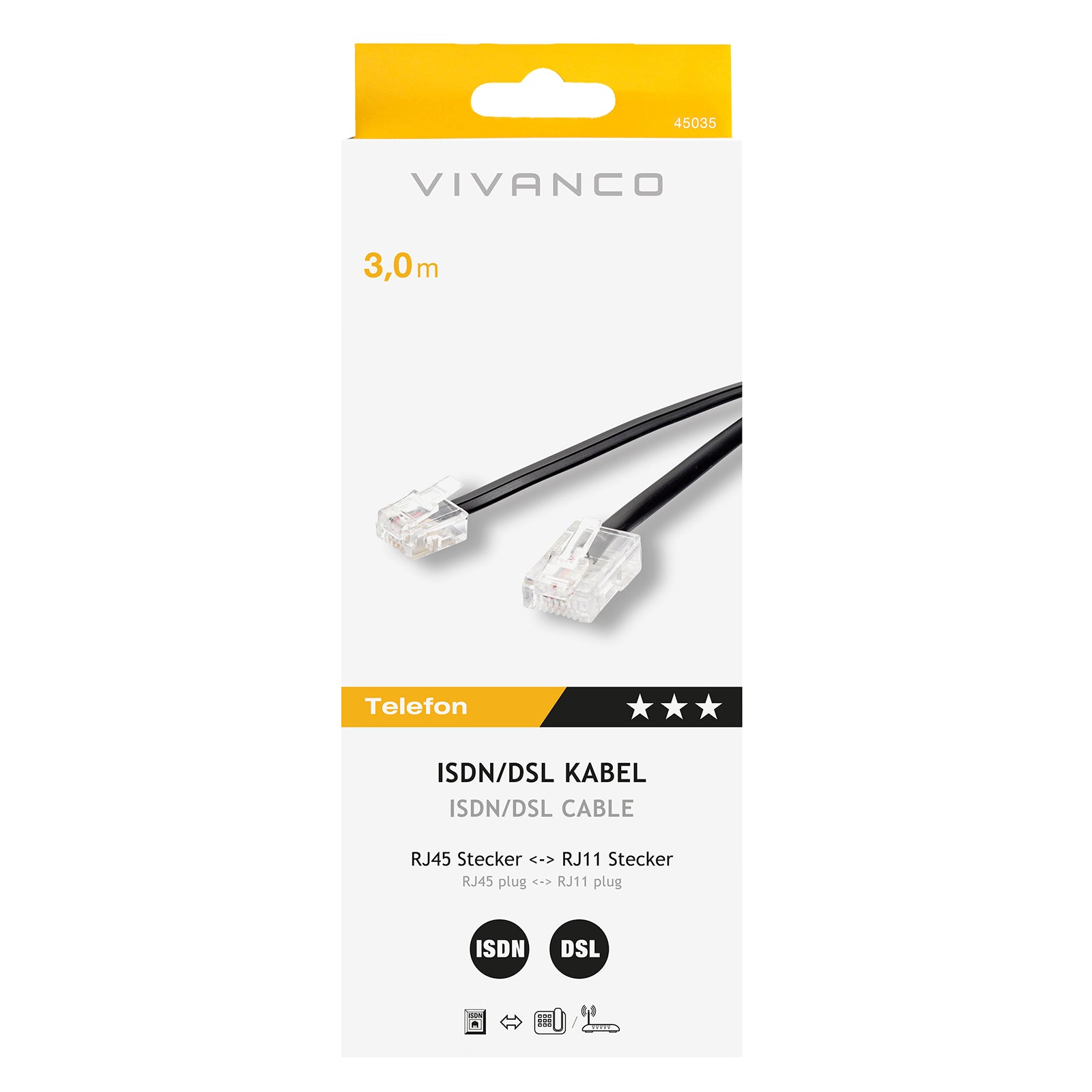 Cavo di collegamento ISDN, 3 m