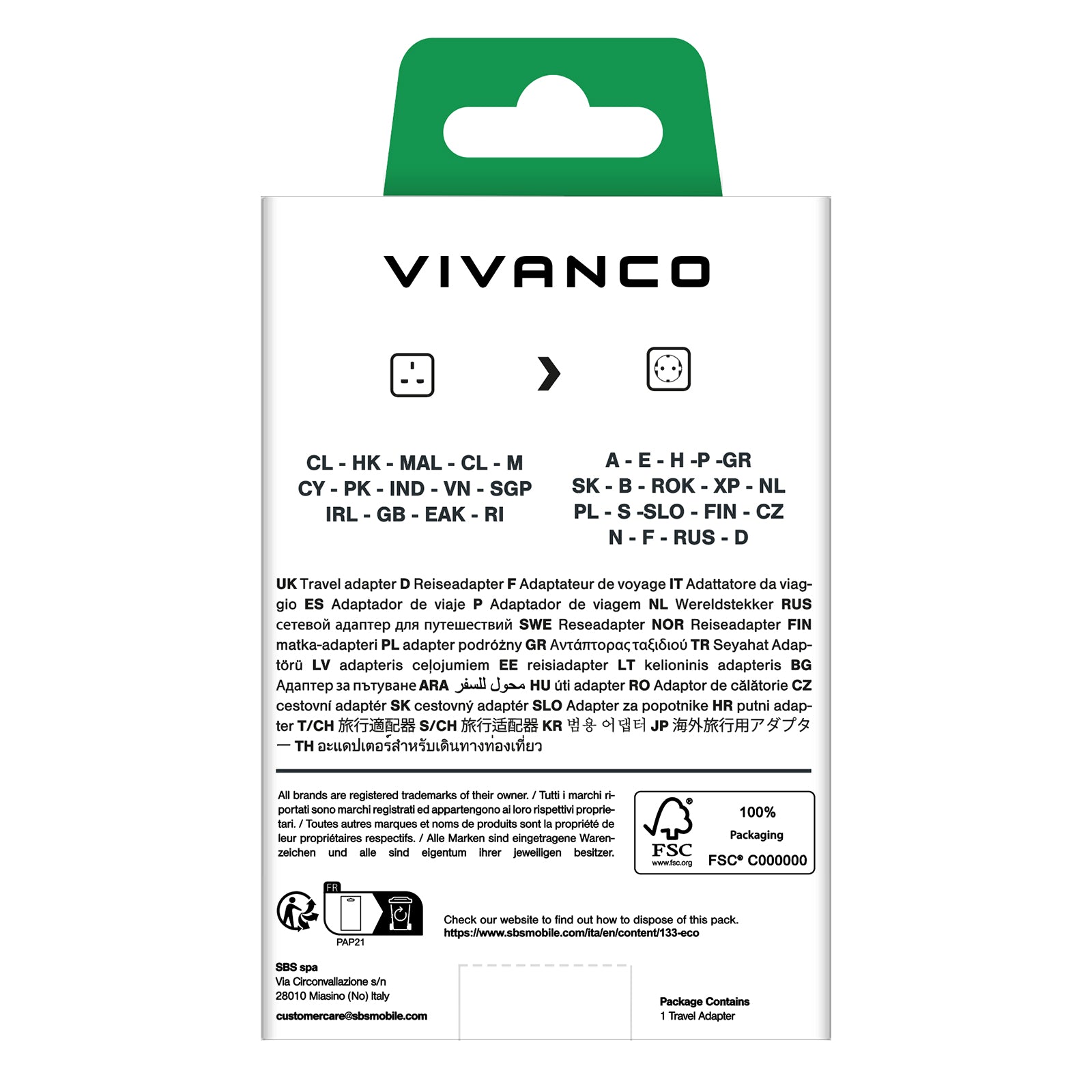 Spina da viaggio da UK a Schuko