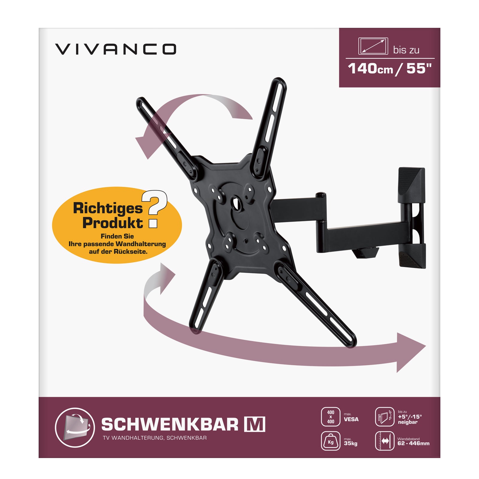 Supporto da muro per TV per schermi fino a 55"