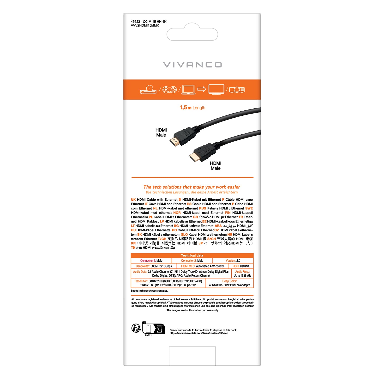 Cavo HDMI ad alta velocità con Ethernet