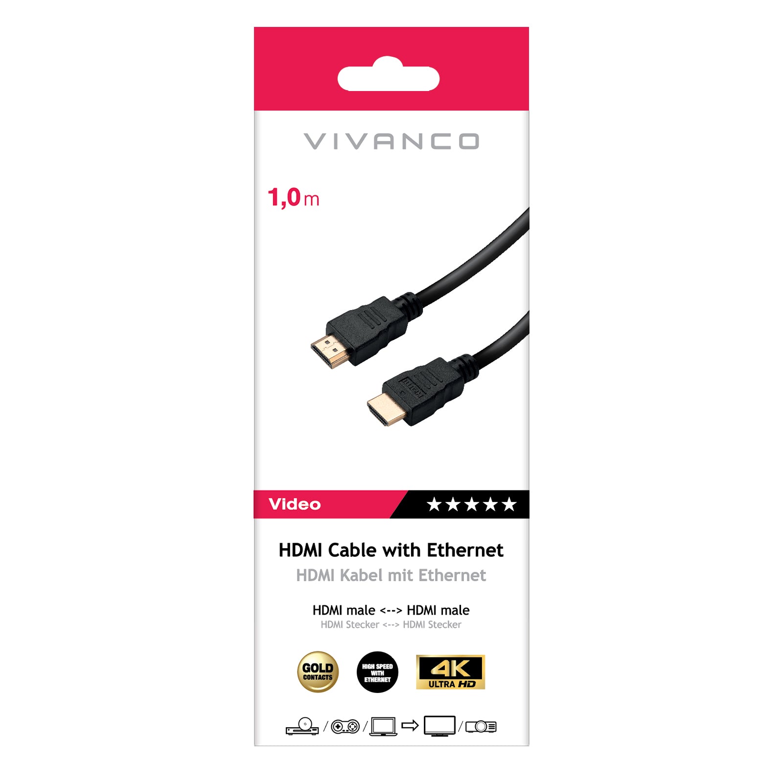 Cavo HDMI Tipo A per 3D e 4K Ultra HD