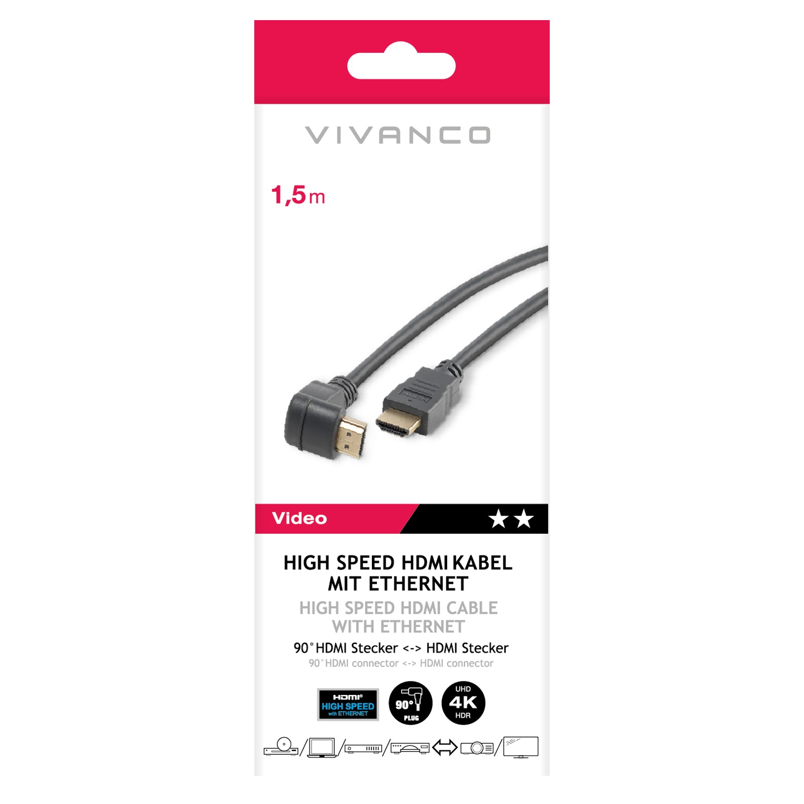 Cavo HDMI con Ethernet da 1,5 m