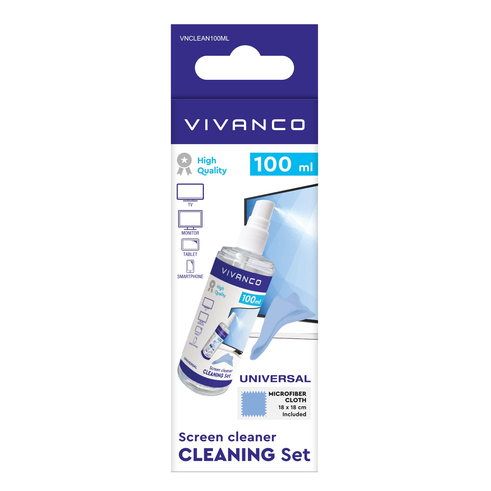 Set universale per la pulizia dello schermo, 100 ml