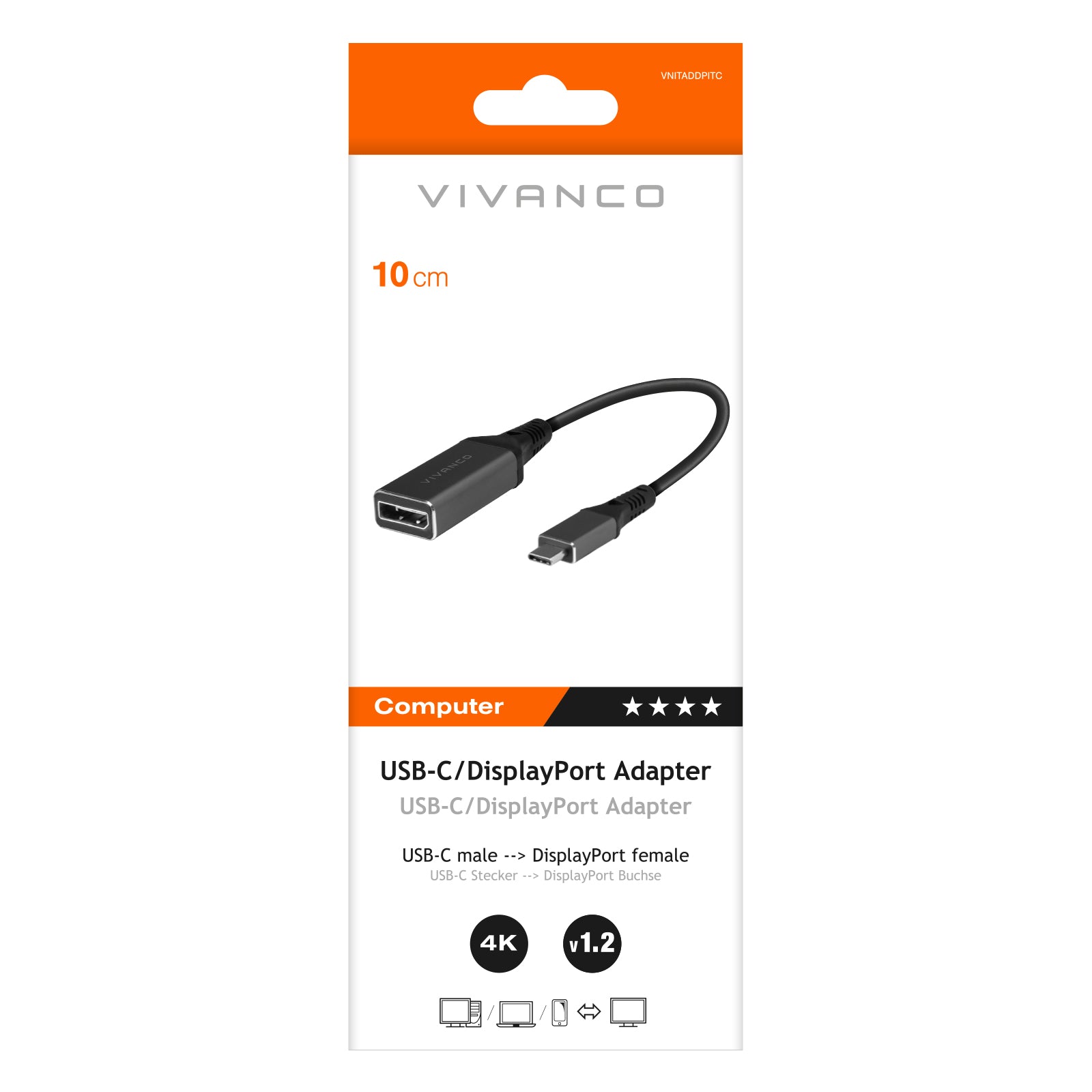 Adattatore USB-C a DisplayPort  0,1m