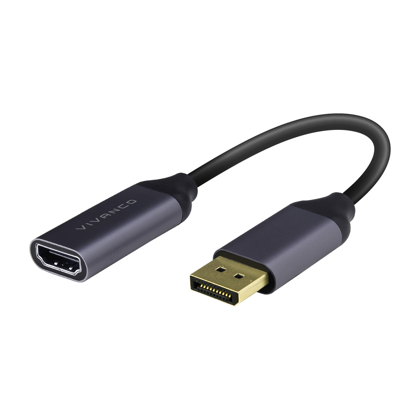 Adattatore DisplayPort/HDMI, M-F, 0,1m, grigio