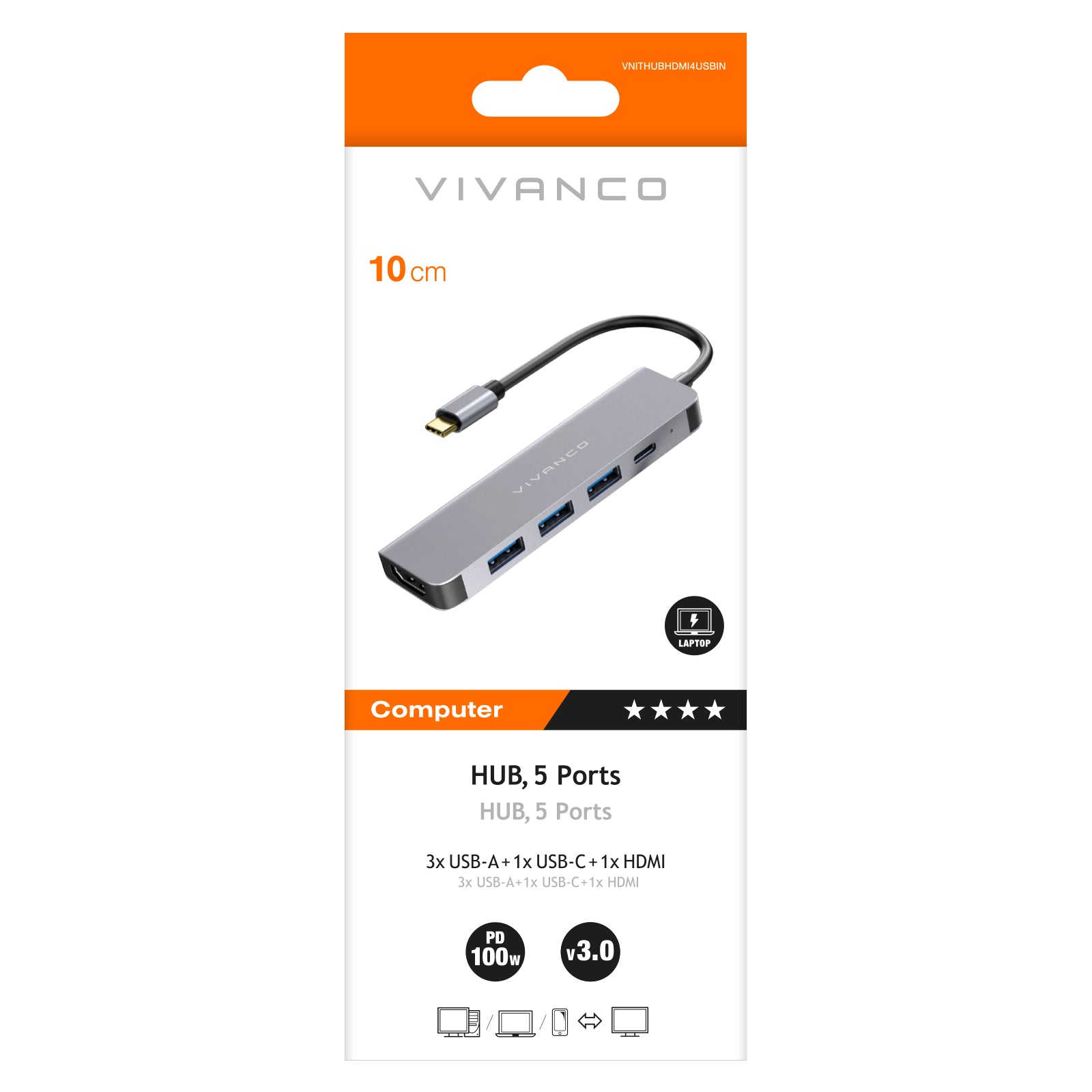 Hub USB-C 3in1 con USB-A