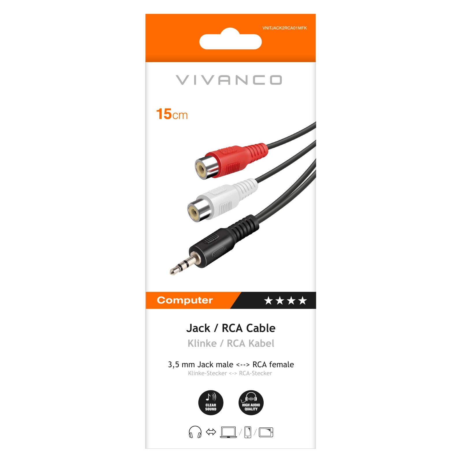 Cavo audio Jack 3,5mm/RCA