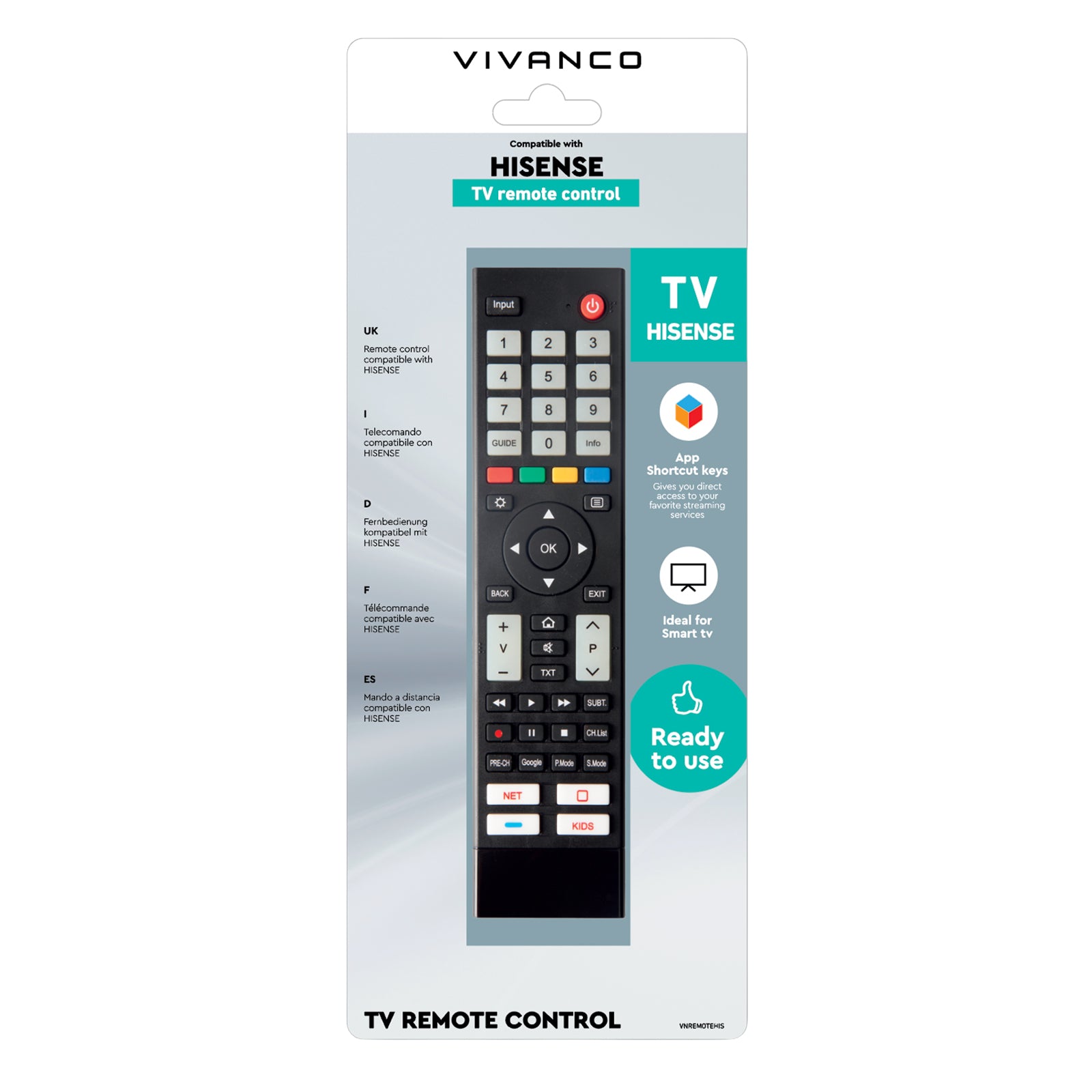 Telecomando per TV e Smart TV Hisense