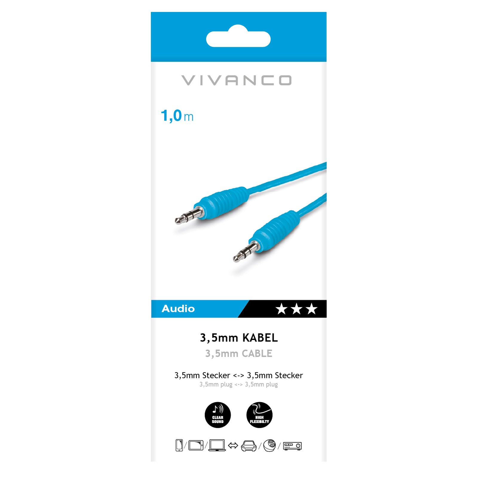 Cavo audio Jack 3,5 mm maschio - maschio
