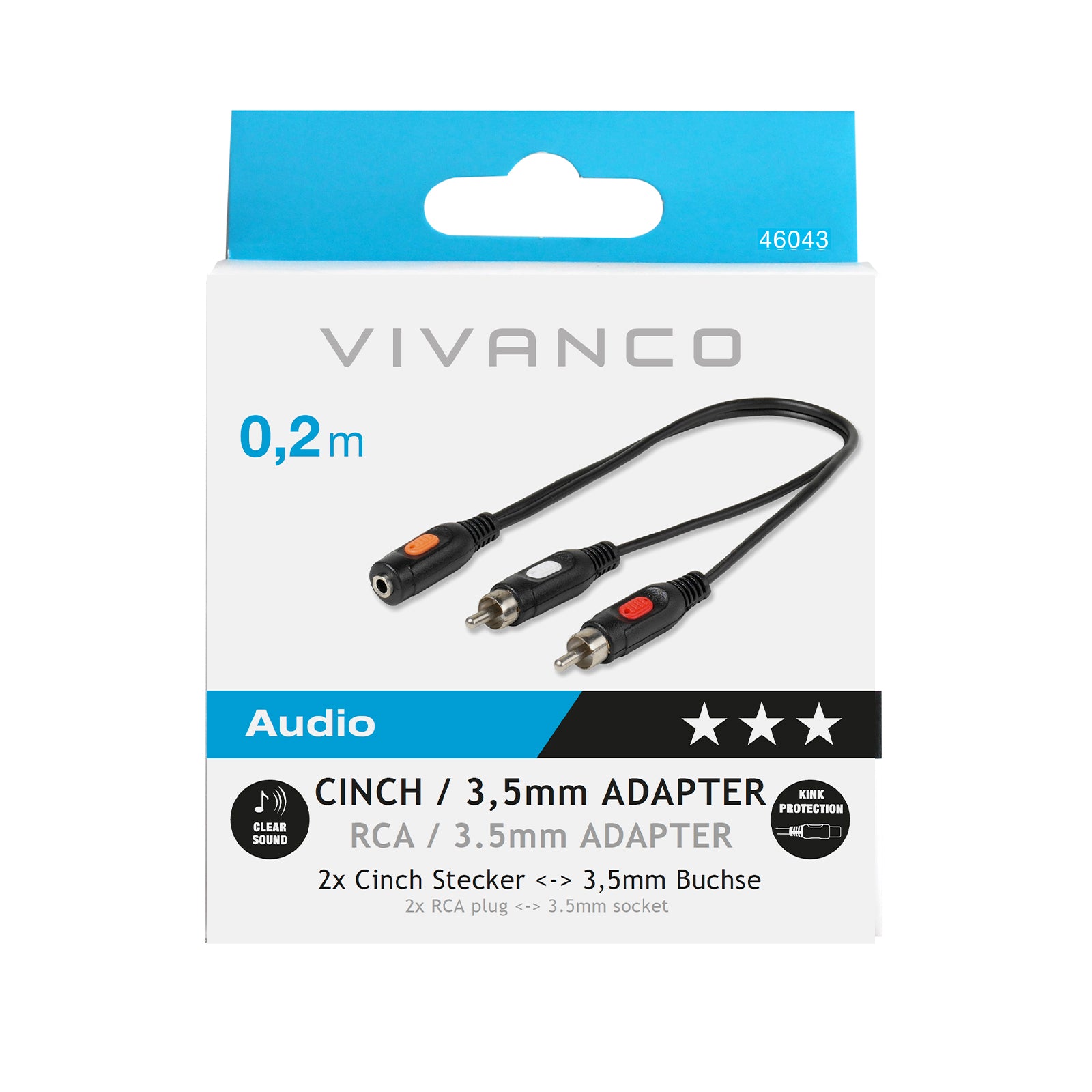 Cavo audio Jack 3,5 mm femmina a 2 RCA maschio