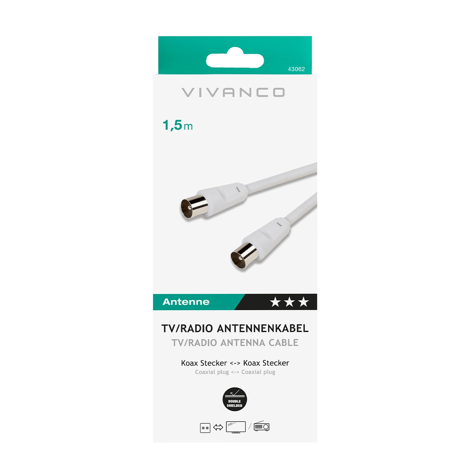 Cavo antenna maschio/maschio 50dB