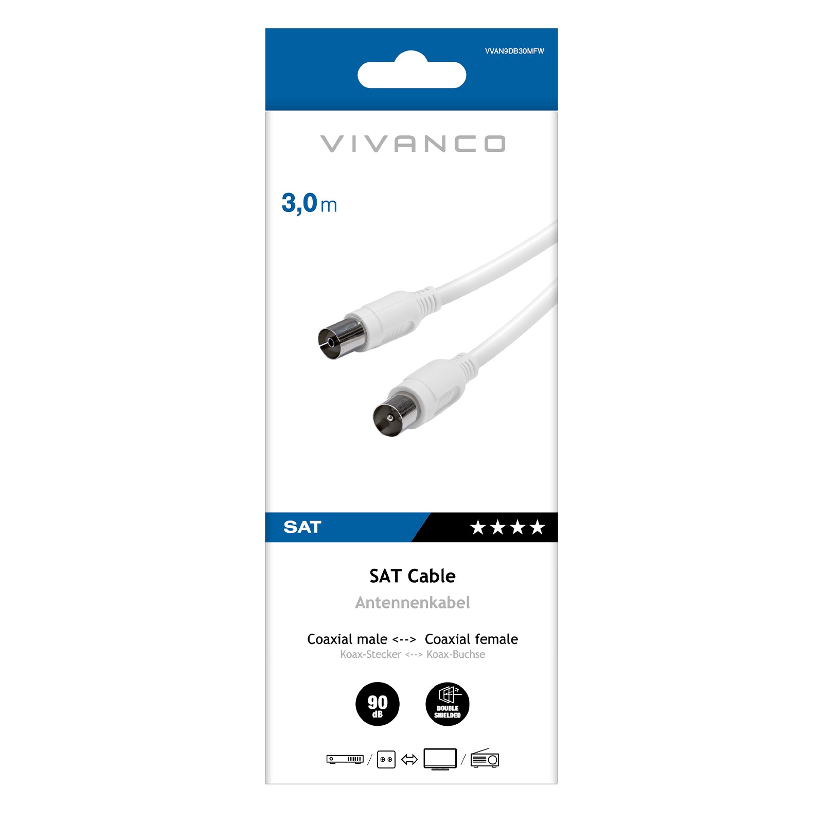 Cavo antenna TV/radio 90dB