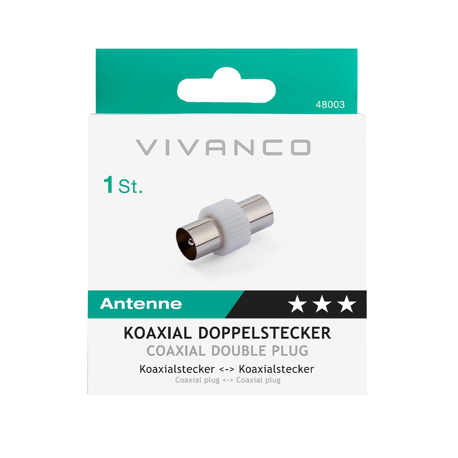 Adattatore antenna coassiale maschile - maschile