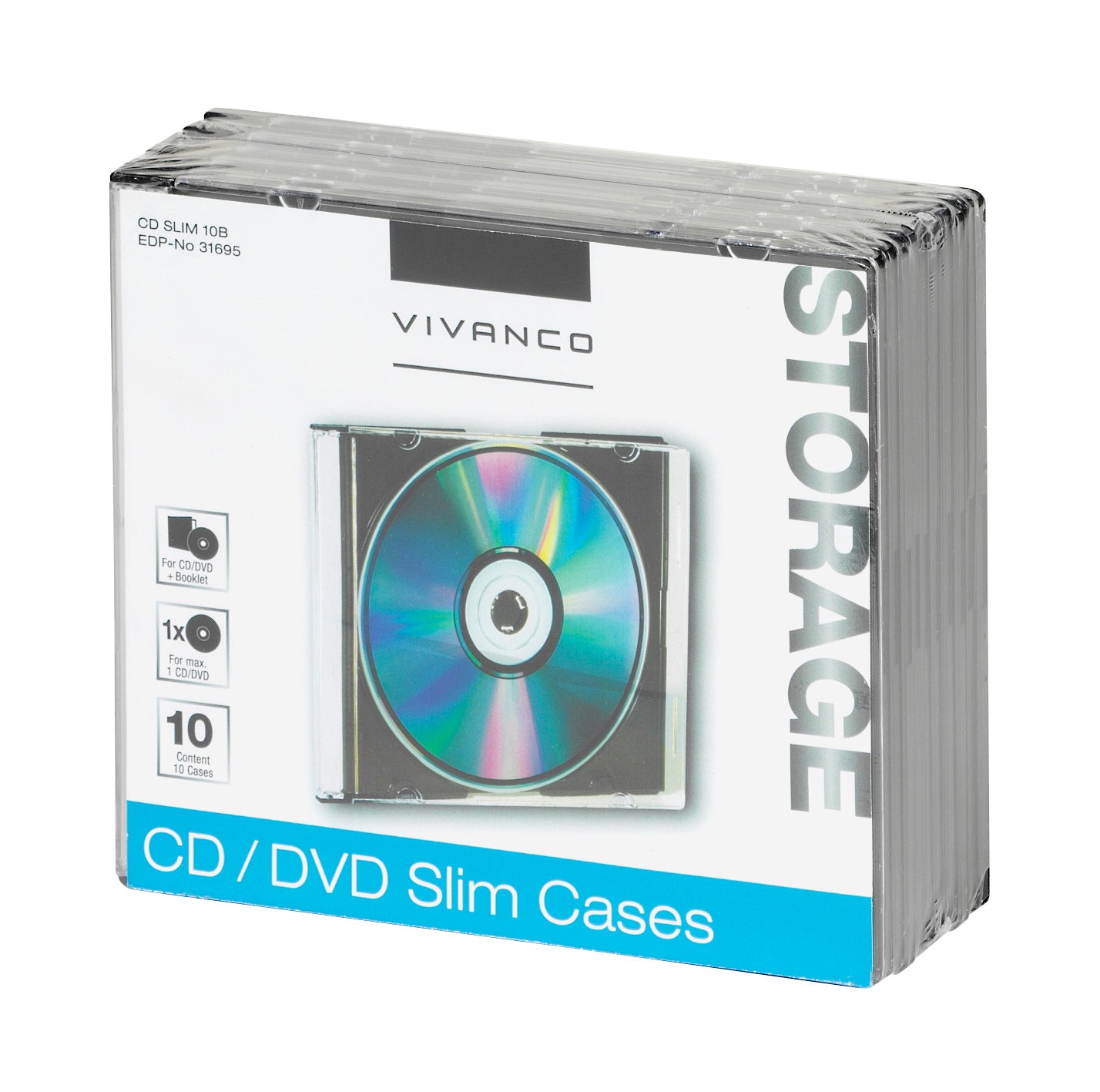 10 custodie sottili per CD/DVD