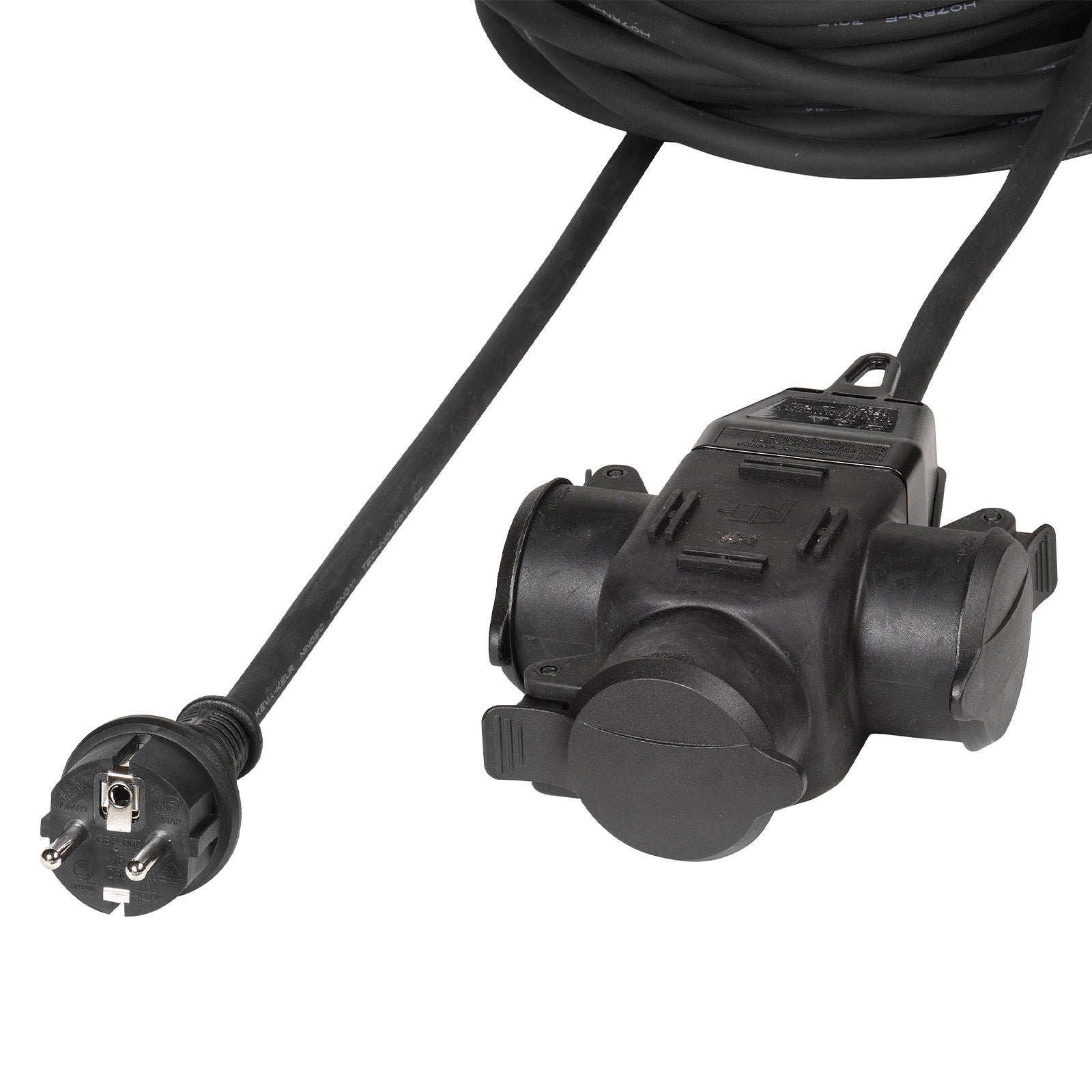 Cavo prolunga da esterno IP44, 3 prese Schuko, 10m