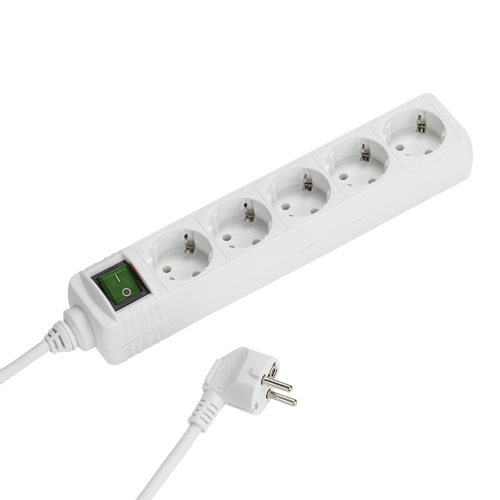 Multipresa a ciabatta con 5 porte Schuko