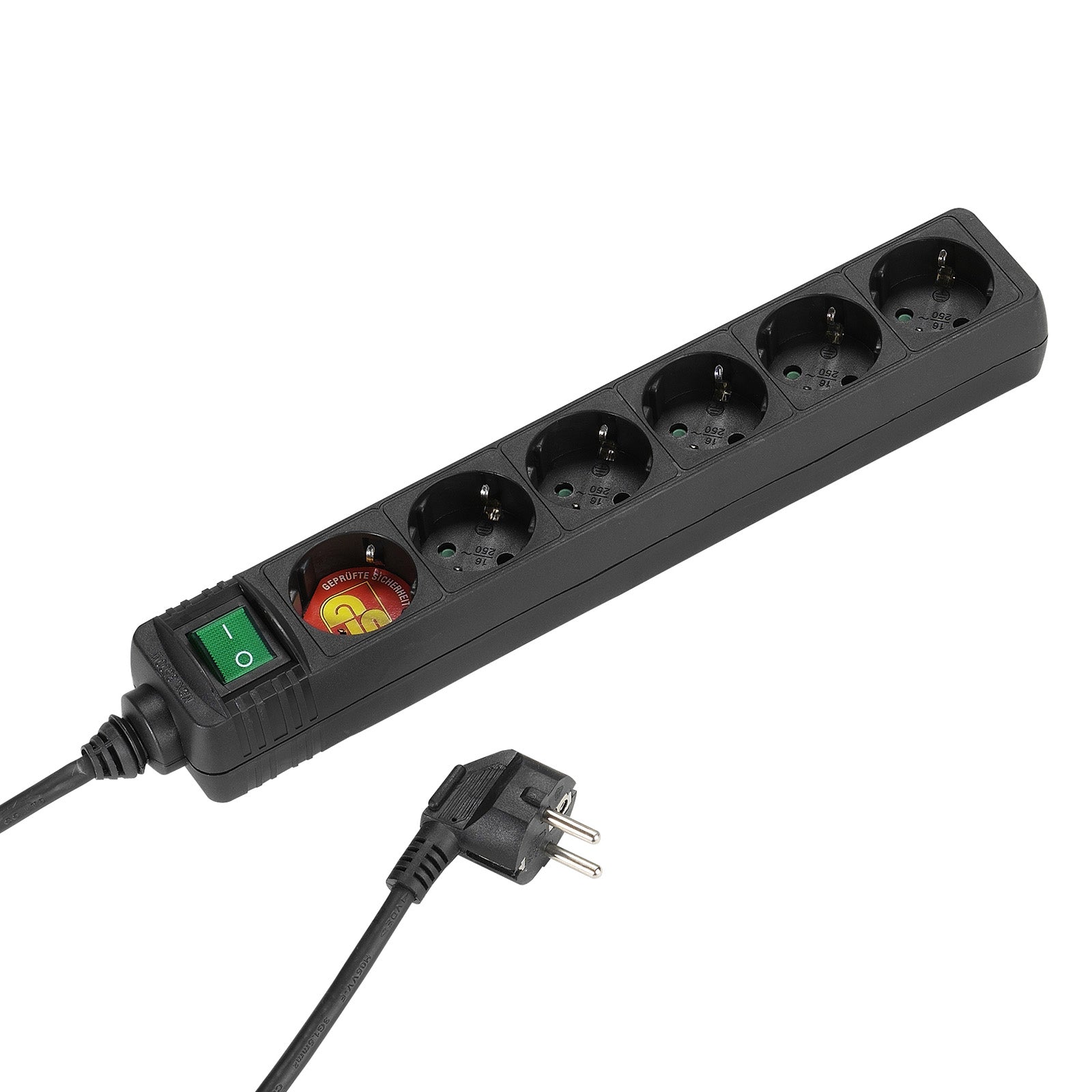 Multipresa a ciabatta con 6 porte Schuko