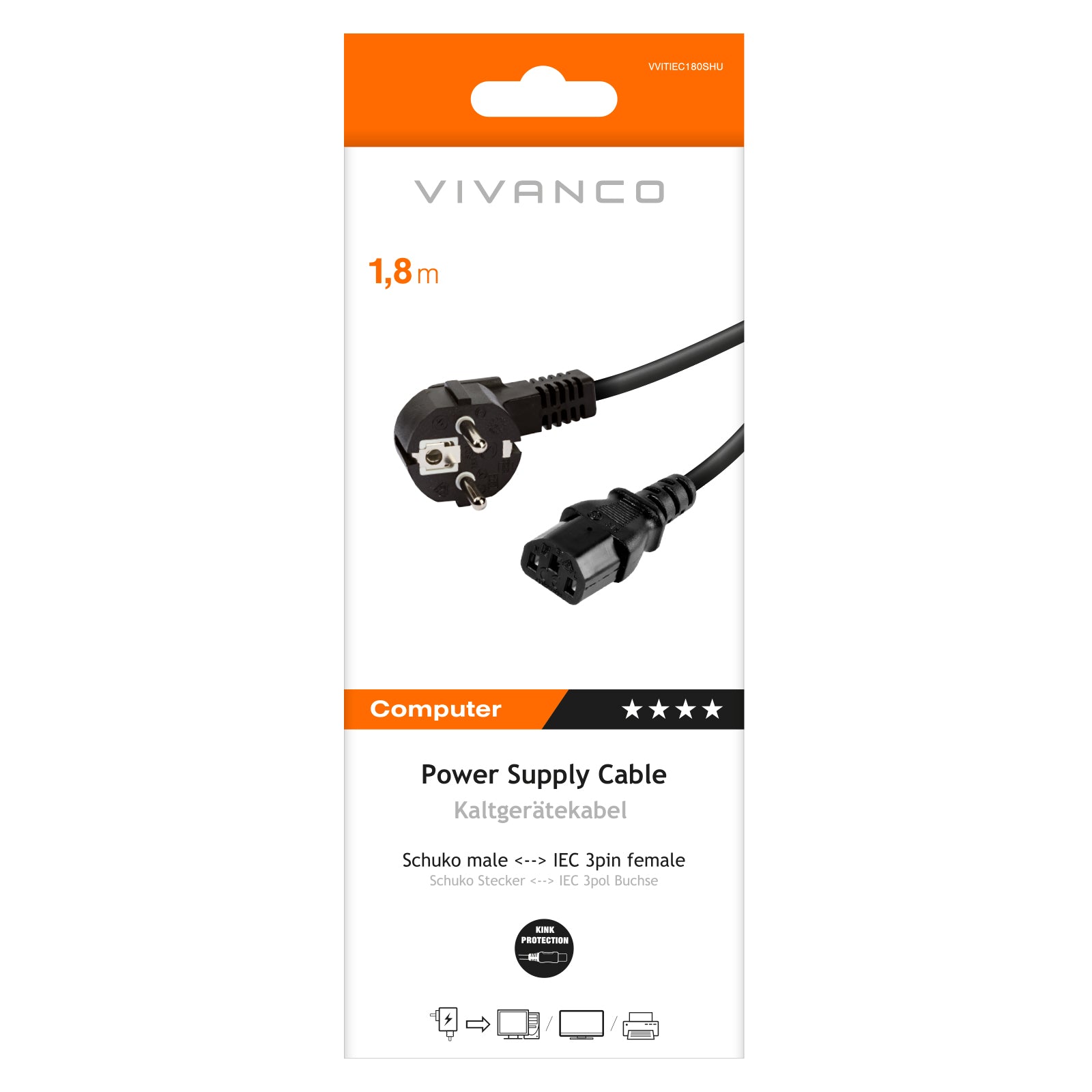 Cavo di alimentazione Schuko con presa IEC