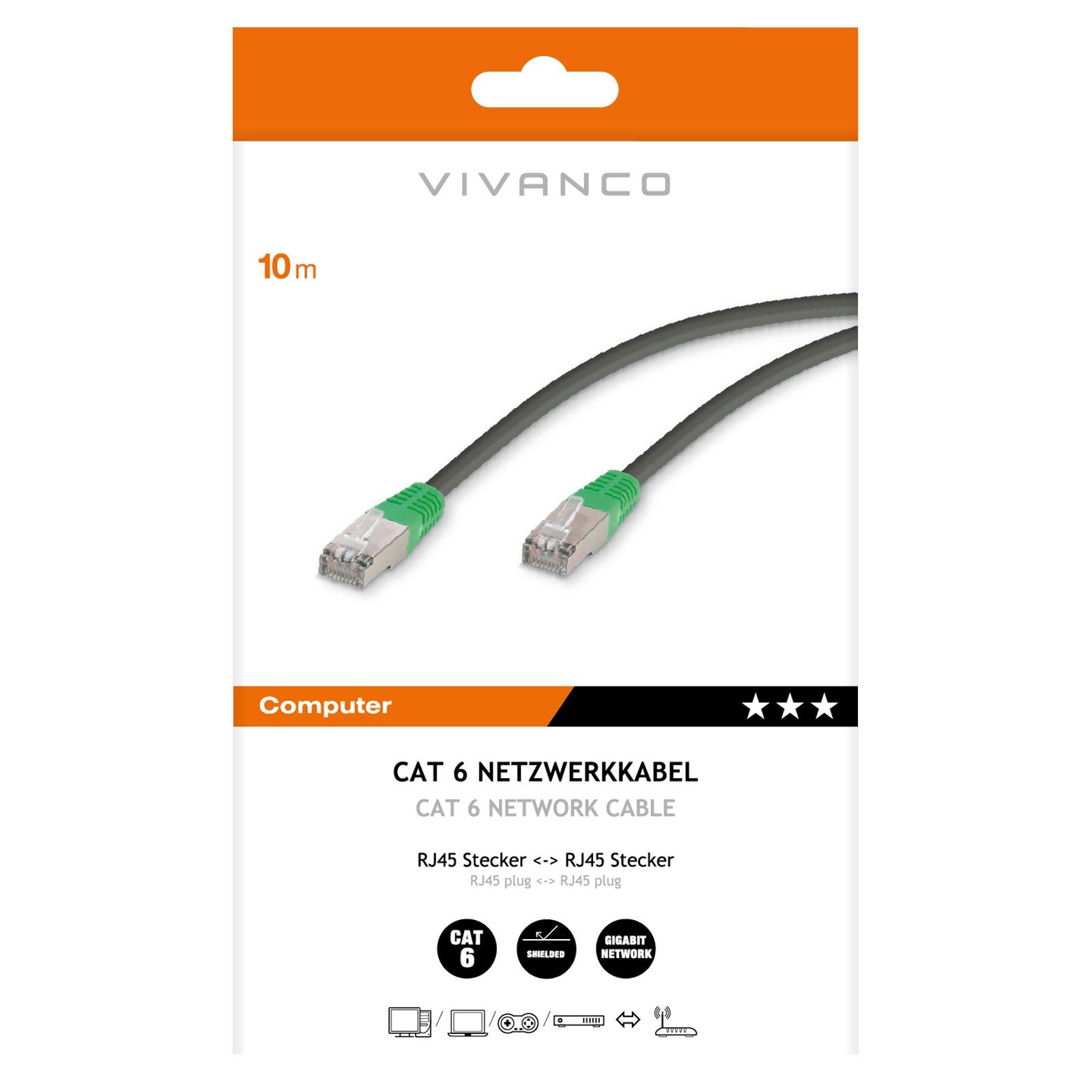 Cavo di rete CAT 6, F/UTP, 10 m