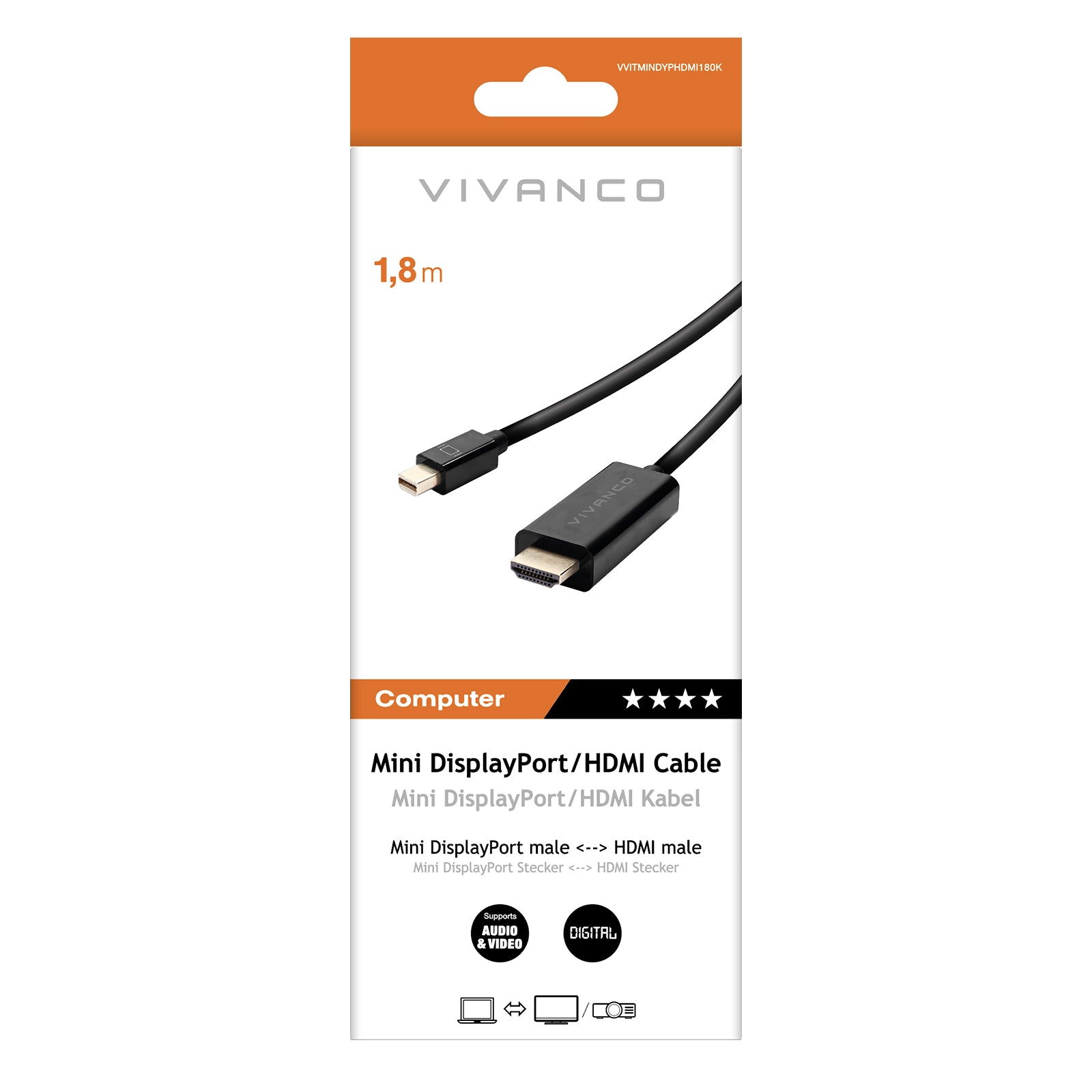 Cavo HDMI V1.4 con Ethernet a mini display port