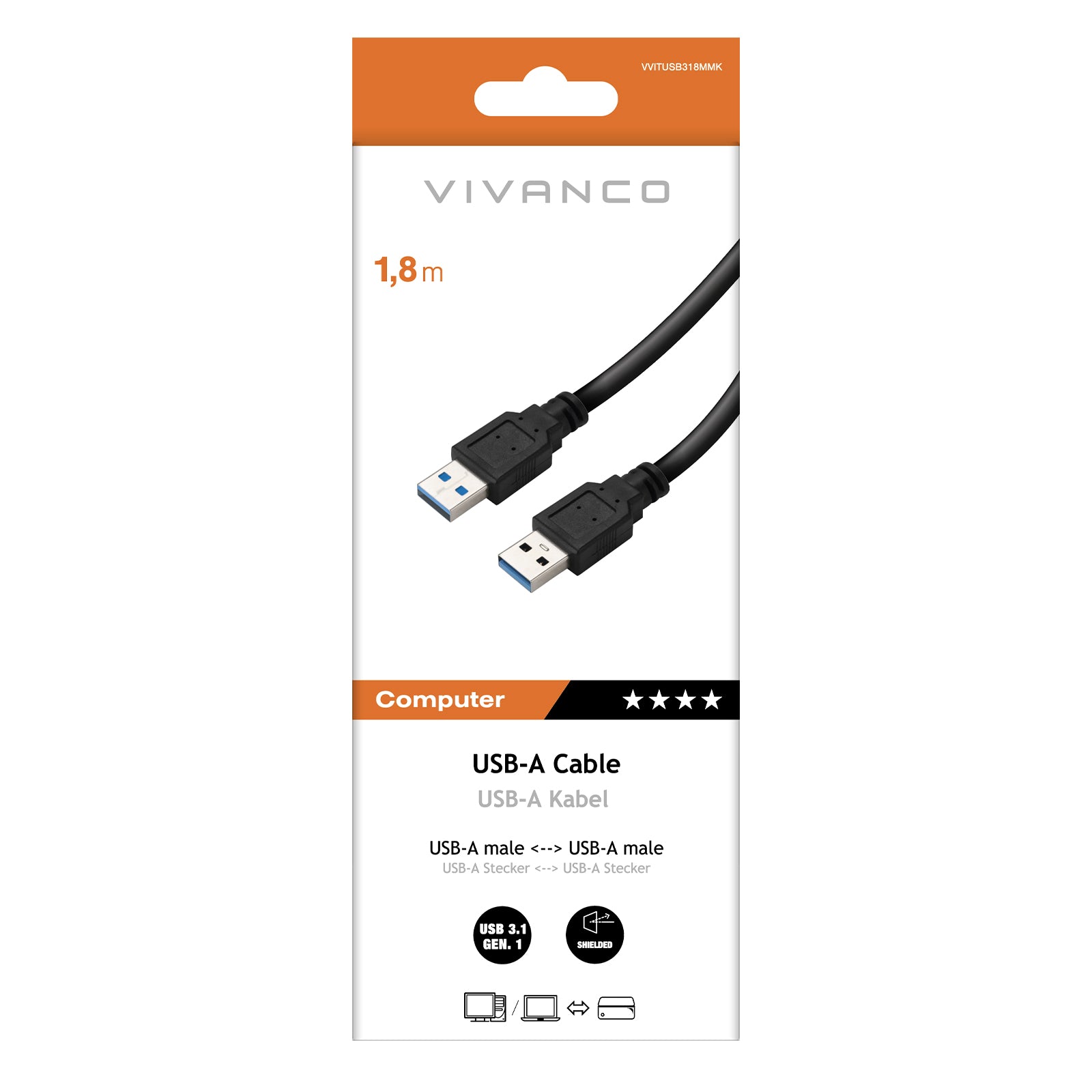 Cavo USB 3.0 Tipo A maschio